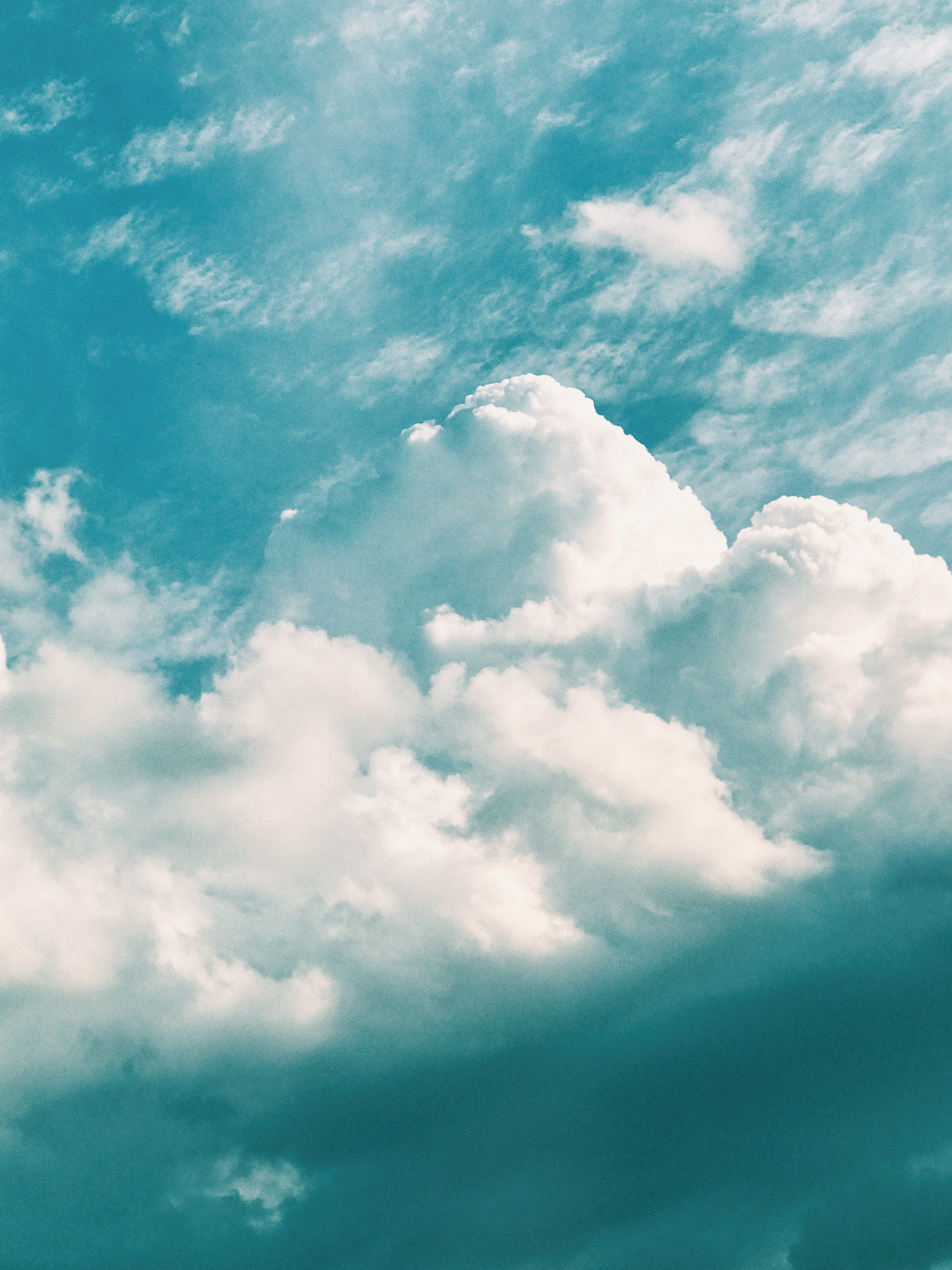 nature, cloud - sky, beauty in nature, sky, no people, clouds, white color, idyllic, tranquility, backgrounds, full frame, meteorology, blue, scenics - nature, Phone HD Wallpaper