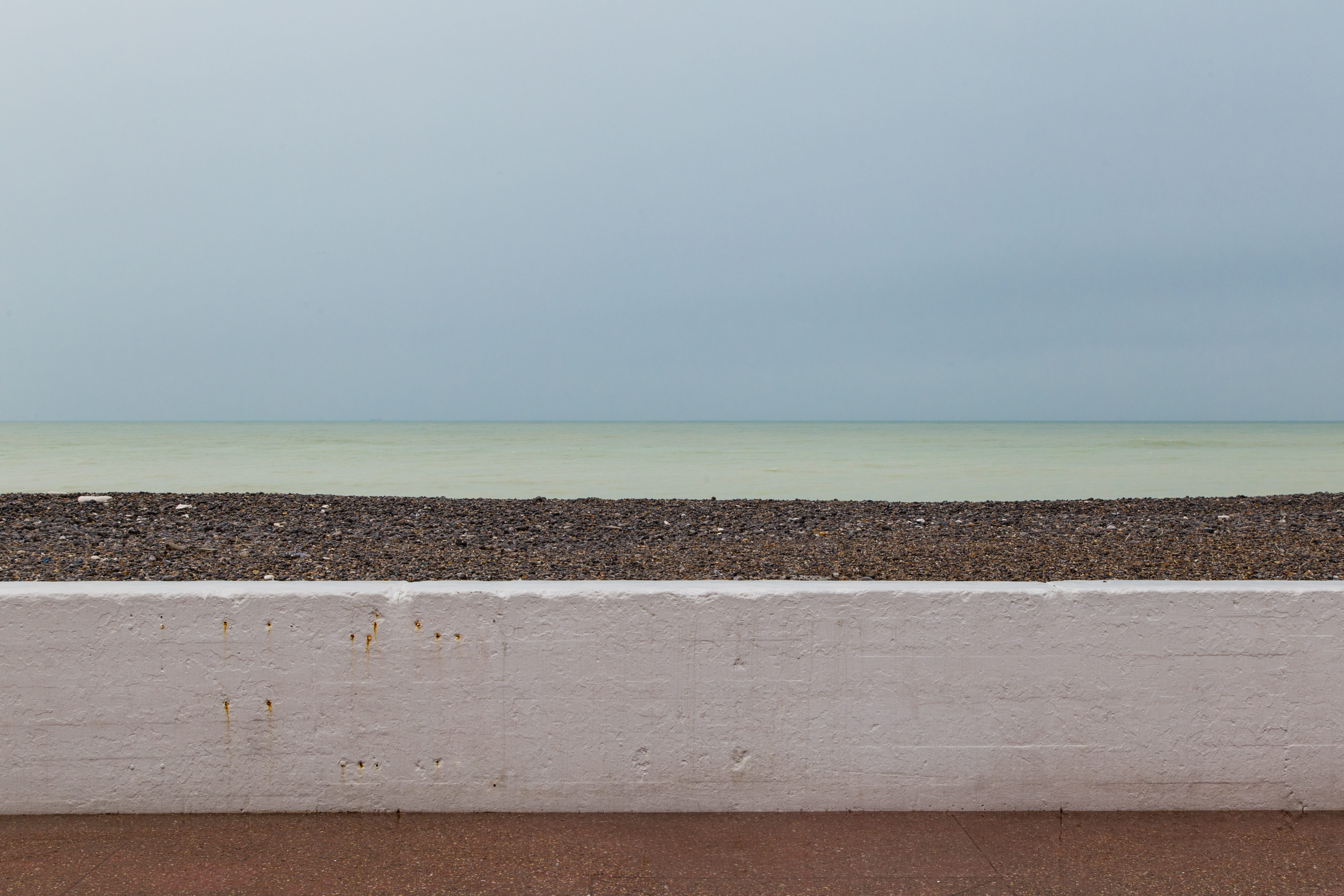 bad weather, rotko, normandie, horizon over water, rain, horizon, day, france, retaining wall, cloudy, normandy, seaside, sea, little, colours, fog, sky, HD Wallpaper