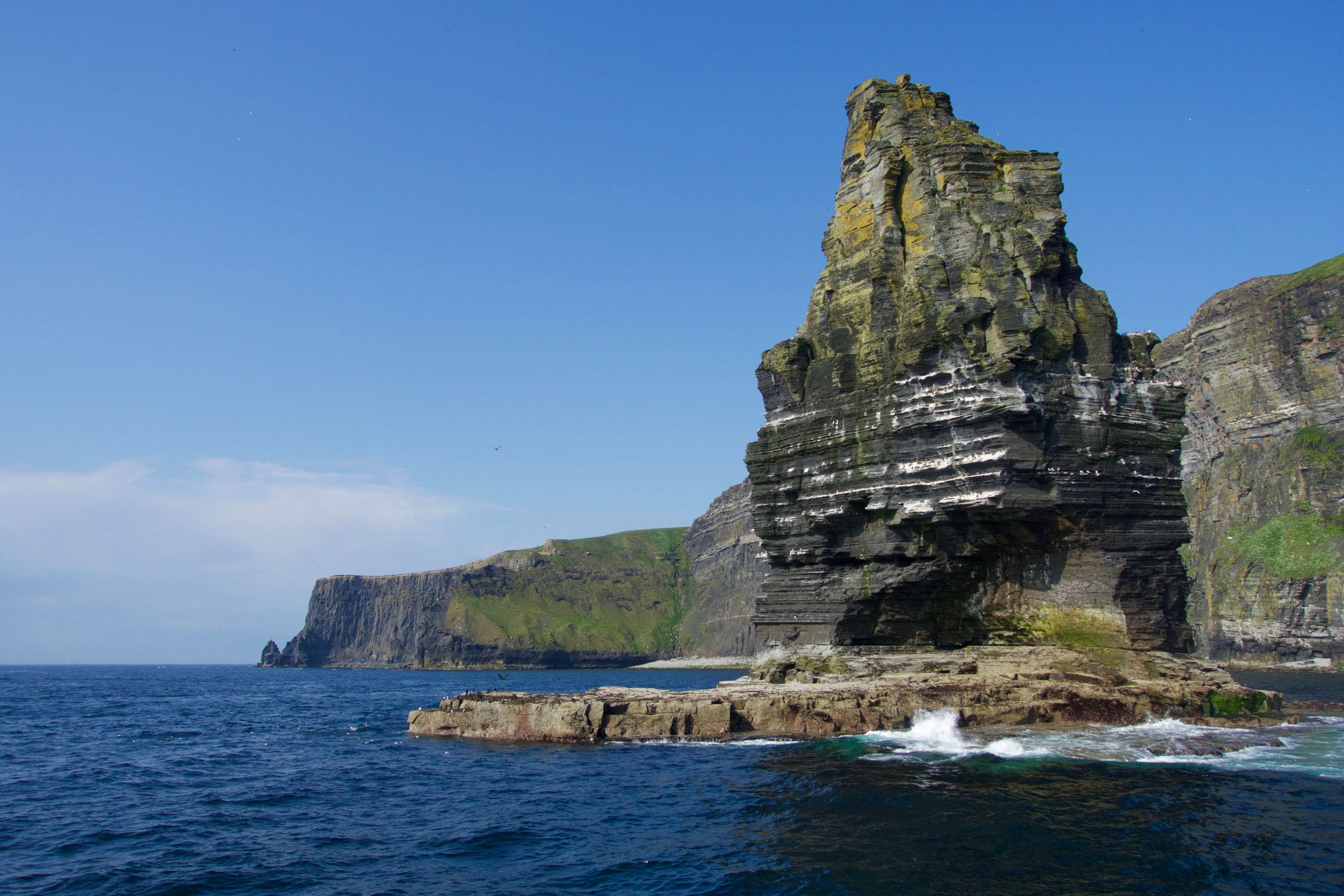 tranquil scene, doolin, rock, day, water, waterfront, cliffs, sky, rock - object, beauty in nature, no people, 4K, solid, rock formation, ireland, formation, HD Wallpaper