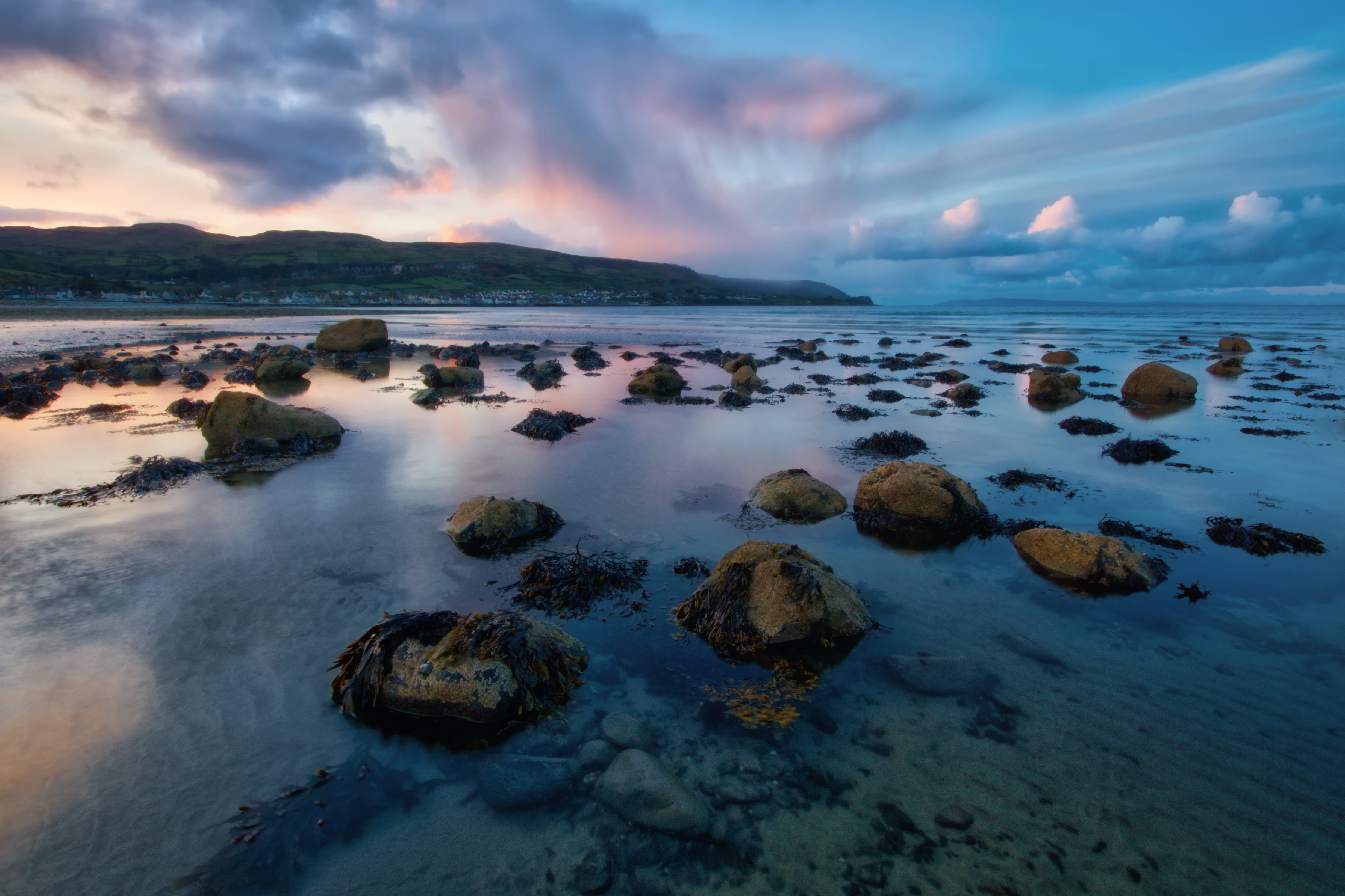 remote, rock - object, idyllic, rocky coastline, sky, ocean, non-urban scene, carnlough, seascape, County Antrim, no people, body, beauty in nature, water, HD Wallpaper