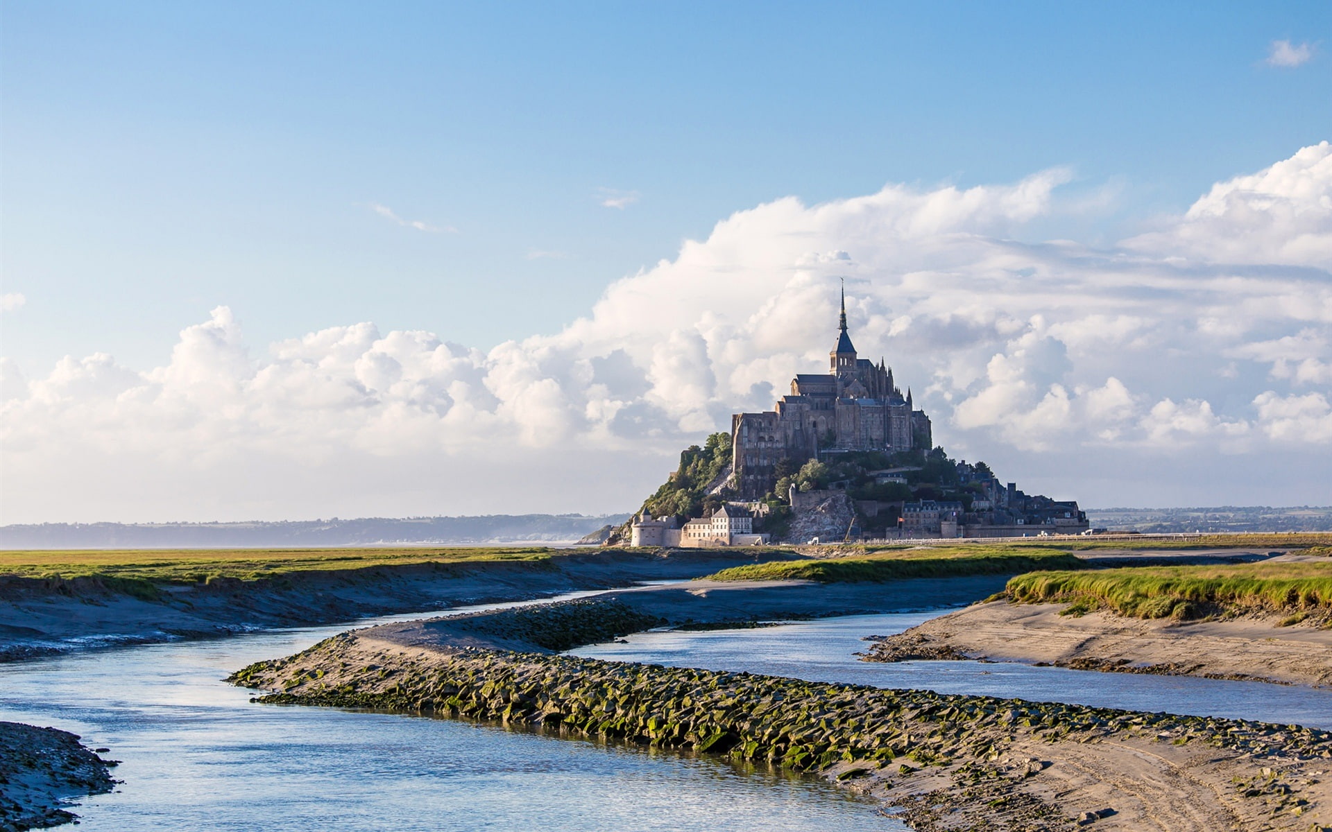 Clouds, France, Sea, 1080P, Sky, Normandy, Castle, HD Wallpaper