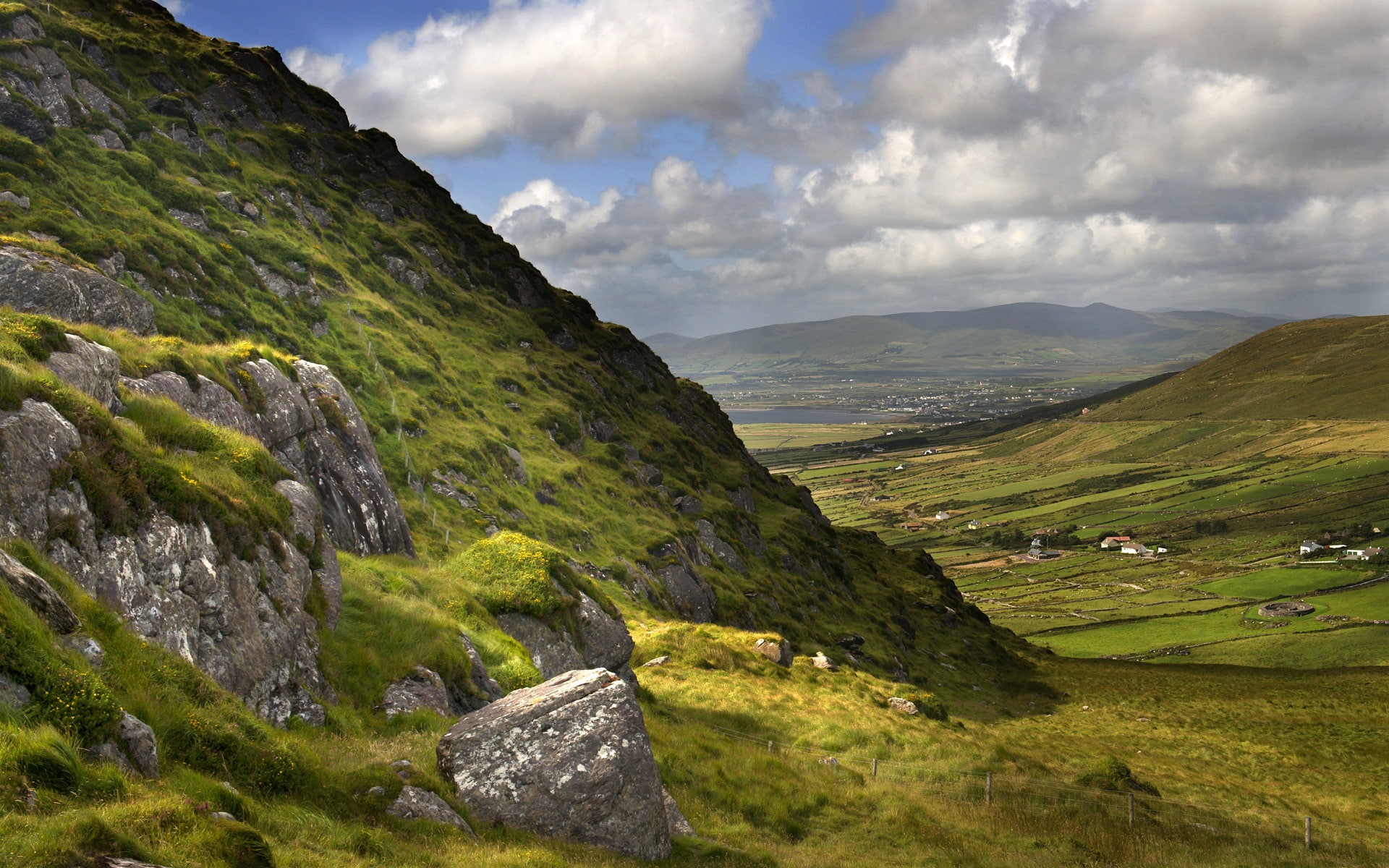 1080P, Clouds, Nature, Beautiful, Ireland, Landscape, Grass, Mountains, HD Wallpaper