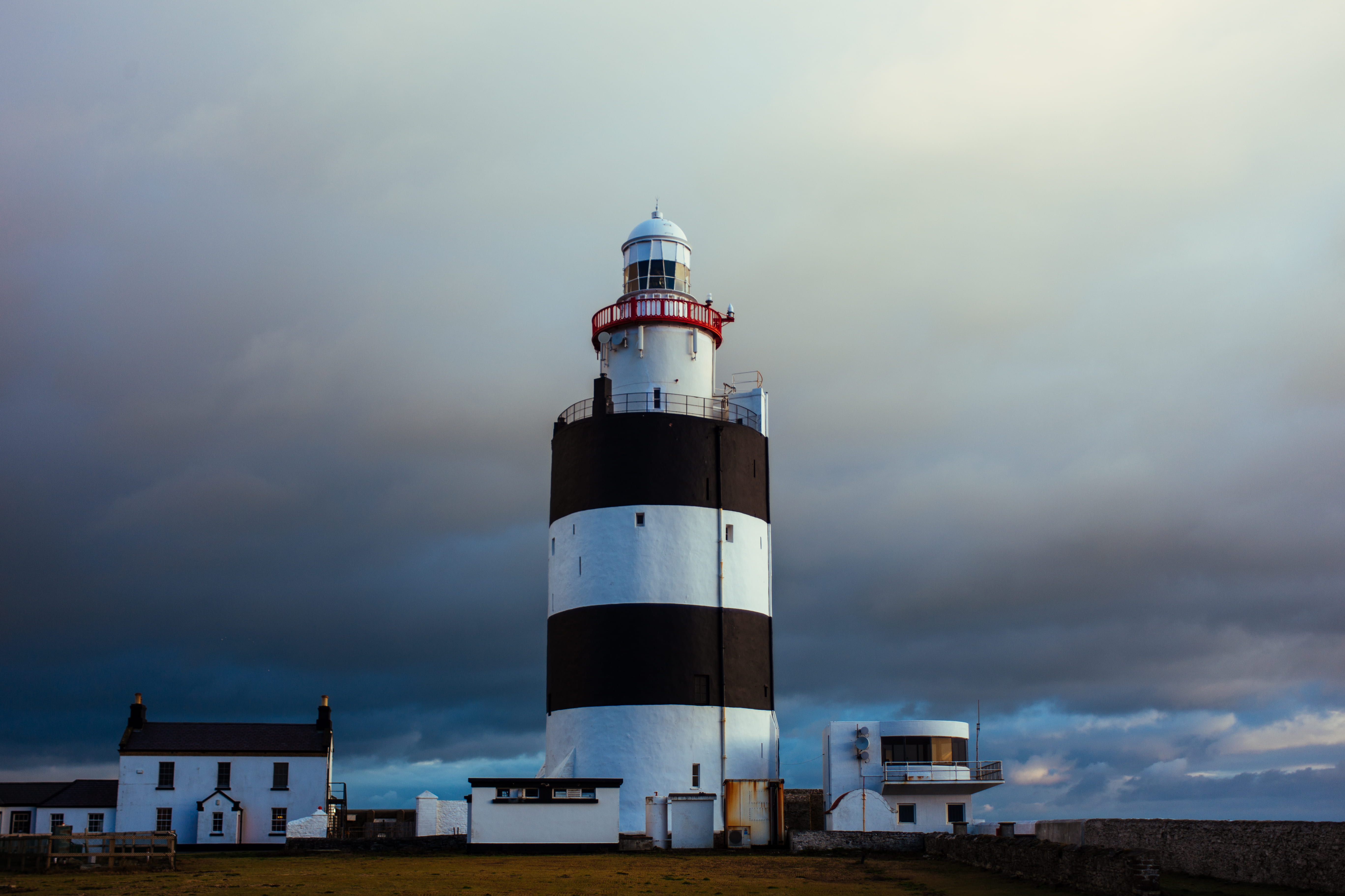 security, sky, lighthouse, mainden, s, tower, light, outdoors, wexford, clouds, outdoor, day, no people, direction, protection, buildings, exterior, signal, HD Wallpaper