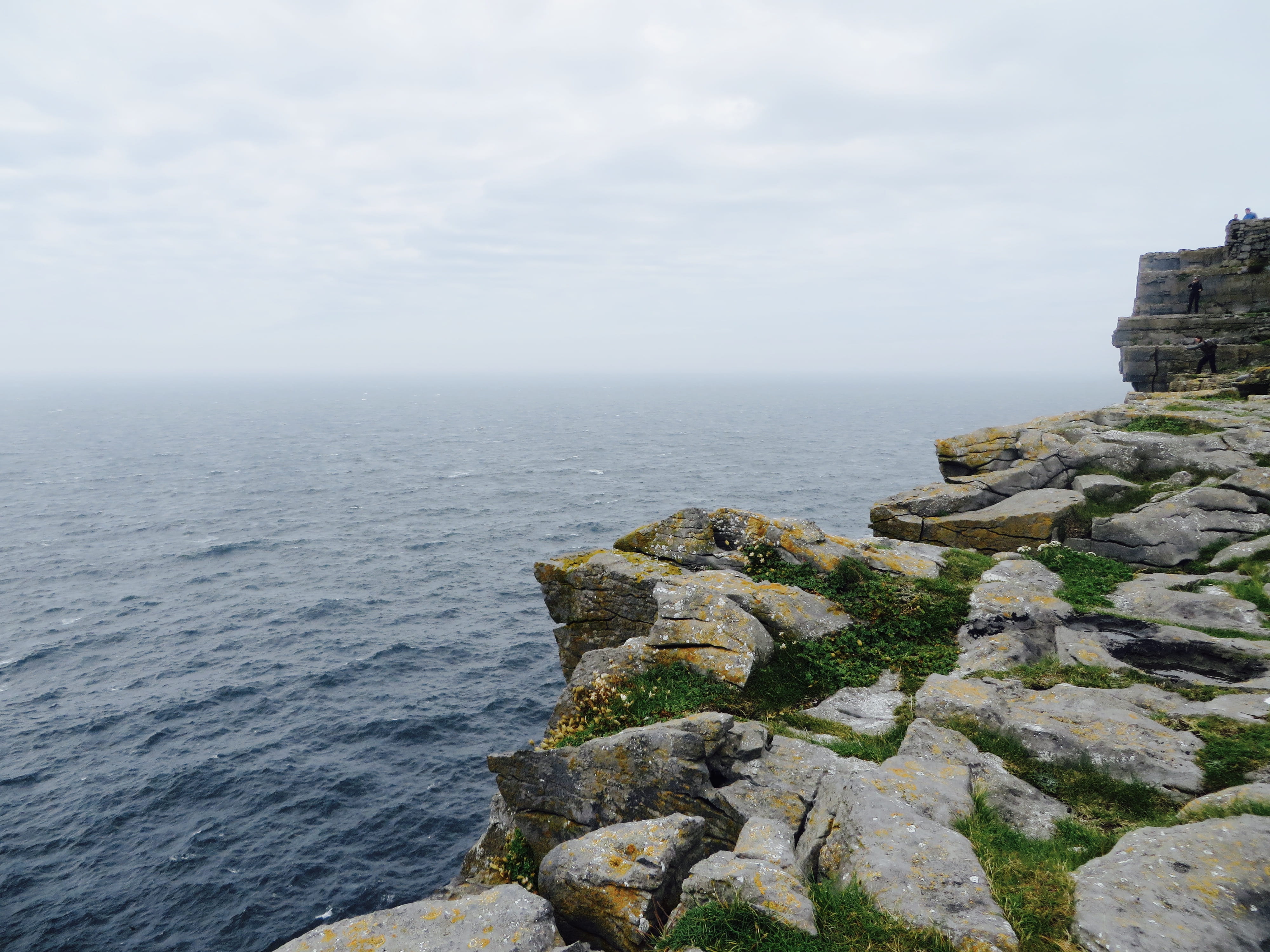 day, nature, grass, rock - object, no people, rocky coastline, scenics - nature, solid, sky, outdoors, cloud - sky, sea, rock, beauty in nature, cliff, HD Wallpaper