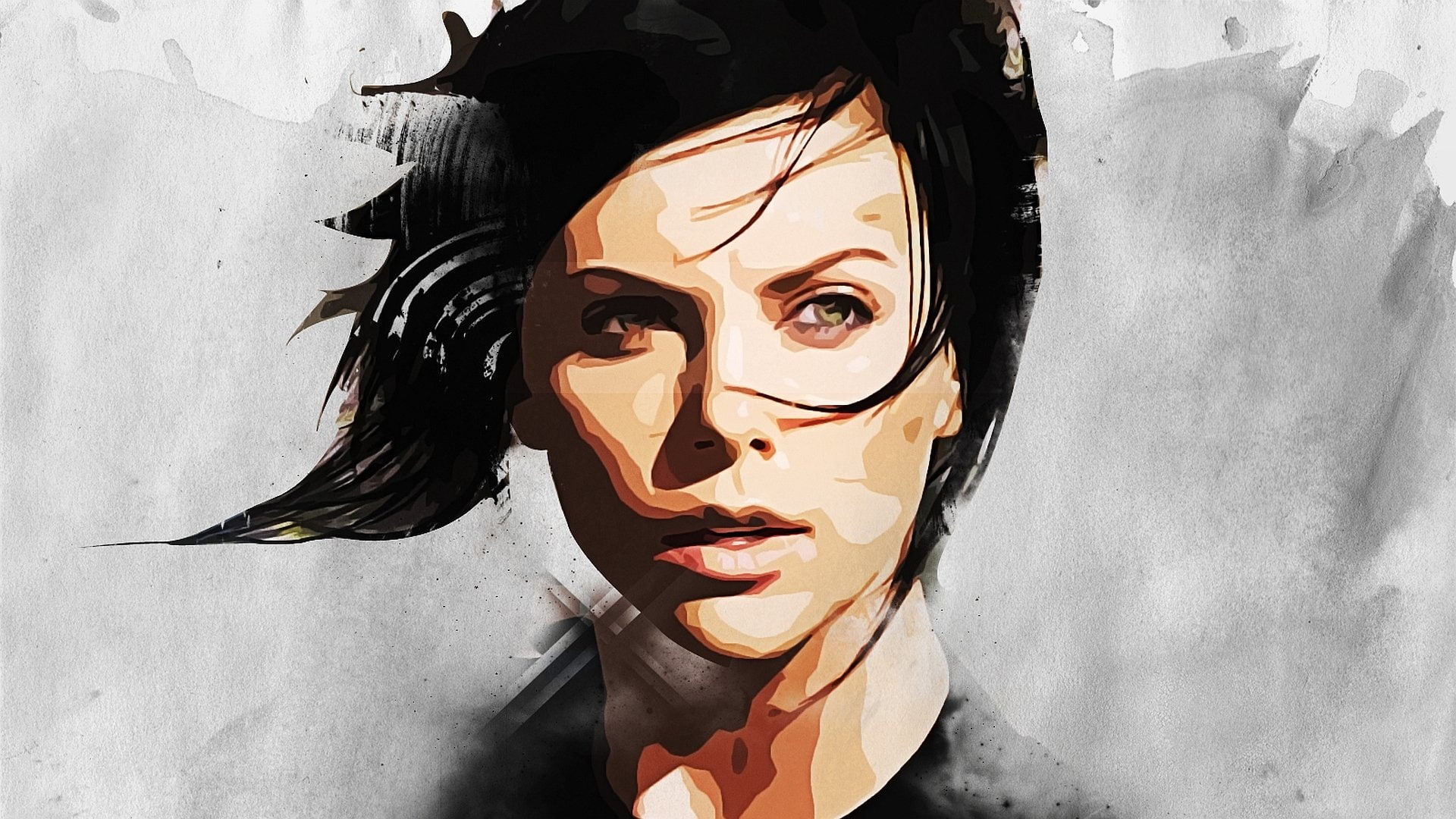 face, painting, Aeon Flux, 1080P, woman, Movie, HD Wallpaper