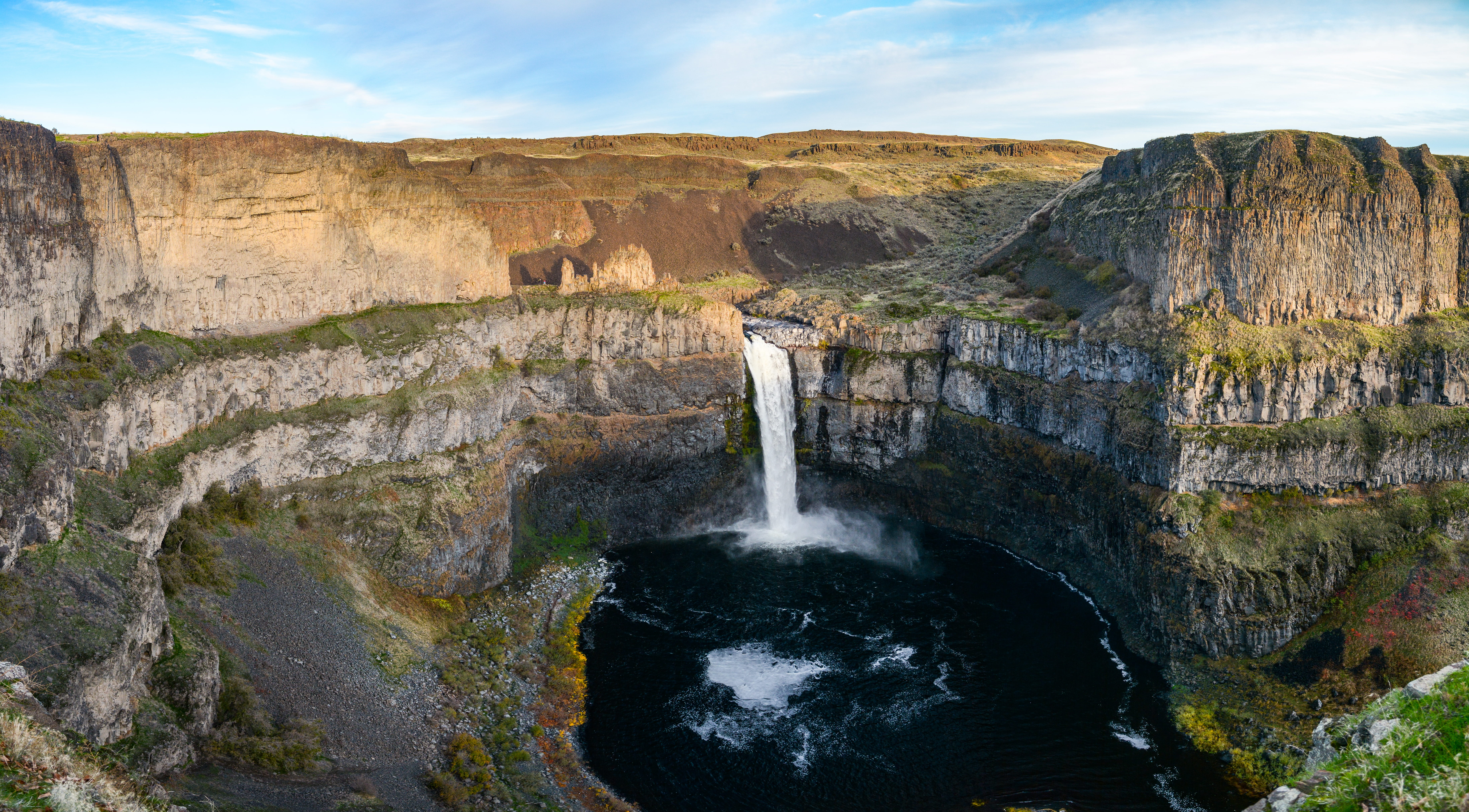 resolution, non-urban scene, outdoors, palouse falls state park, river, travel destinations, photomerge, northwest, motion, formation, power in nature, HD Wallpaper