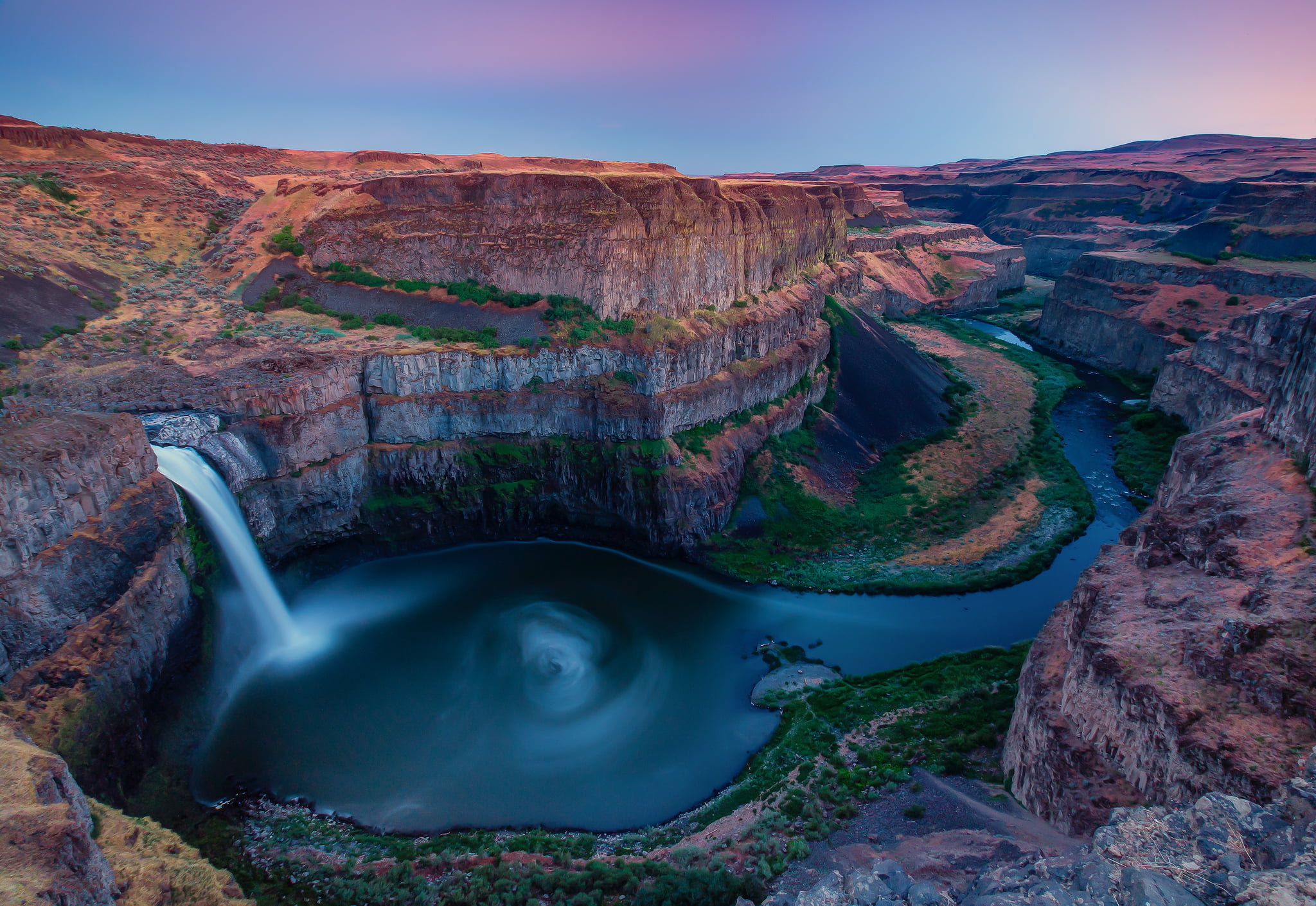 grand, sunset, non-urban scene, beauty in nature, eroded, USA, rock, canyon, outdoors, Washington, 1080P, rock formation, geology, flowing water, water, HD Wallpaper