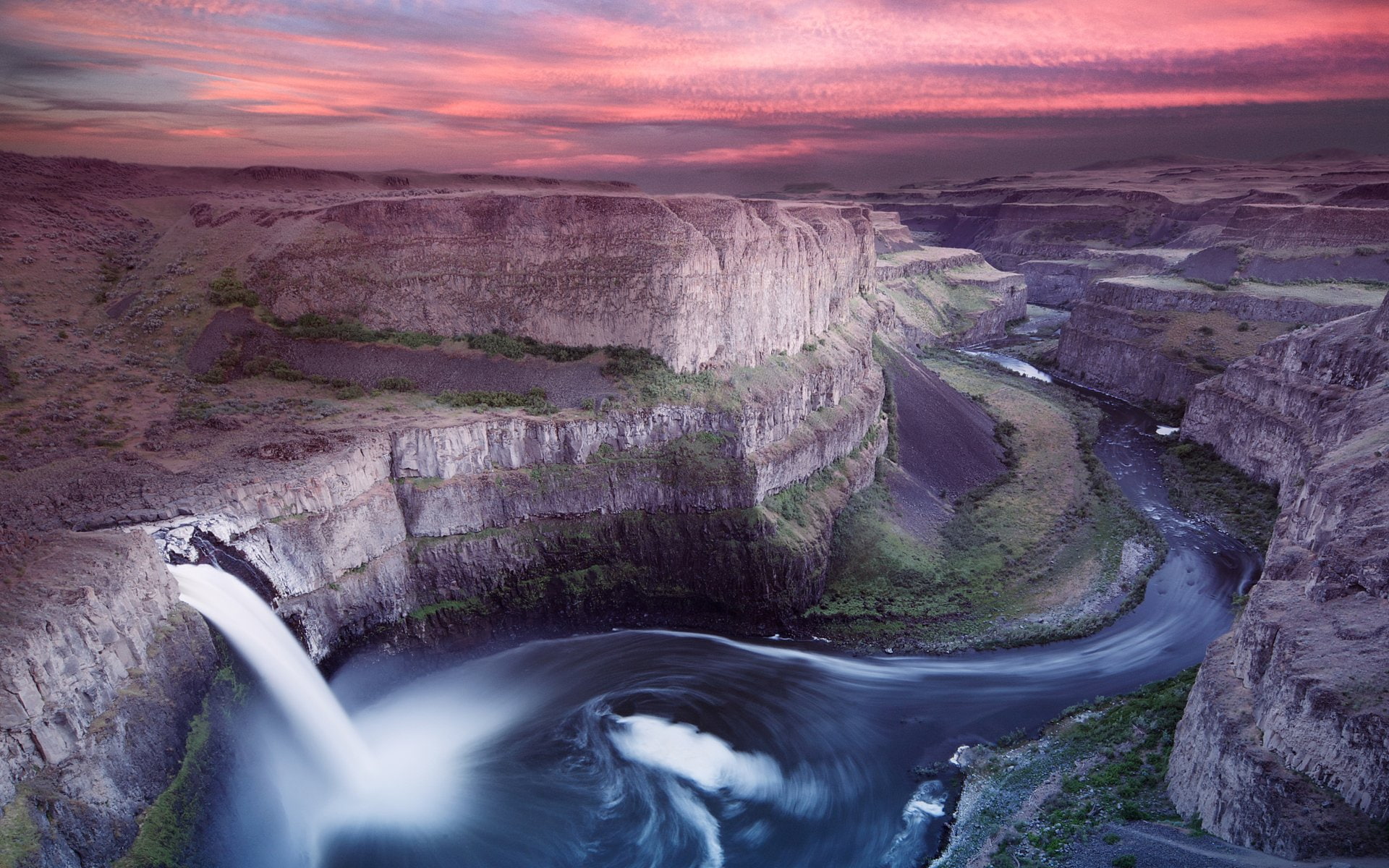 Landscape, River, Waterfalls, 1080P, Palouse Falls, HD Wallpaper