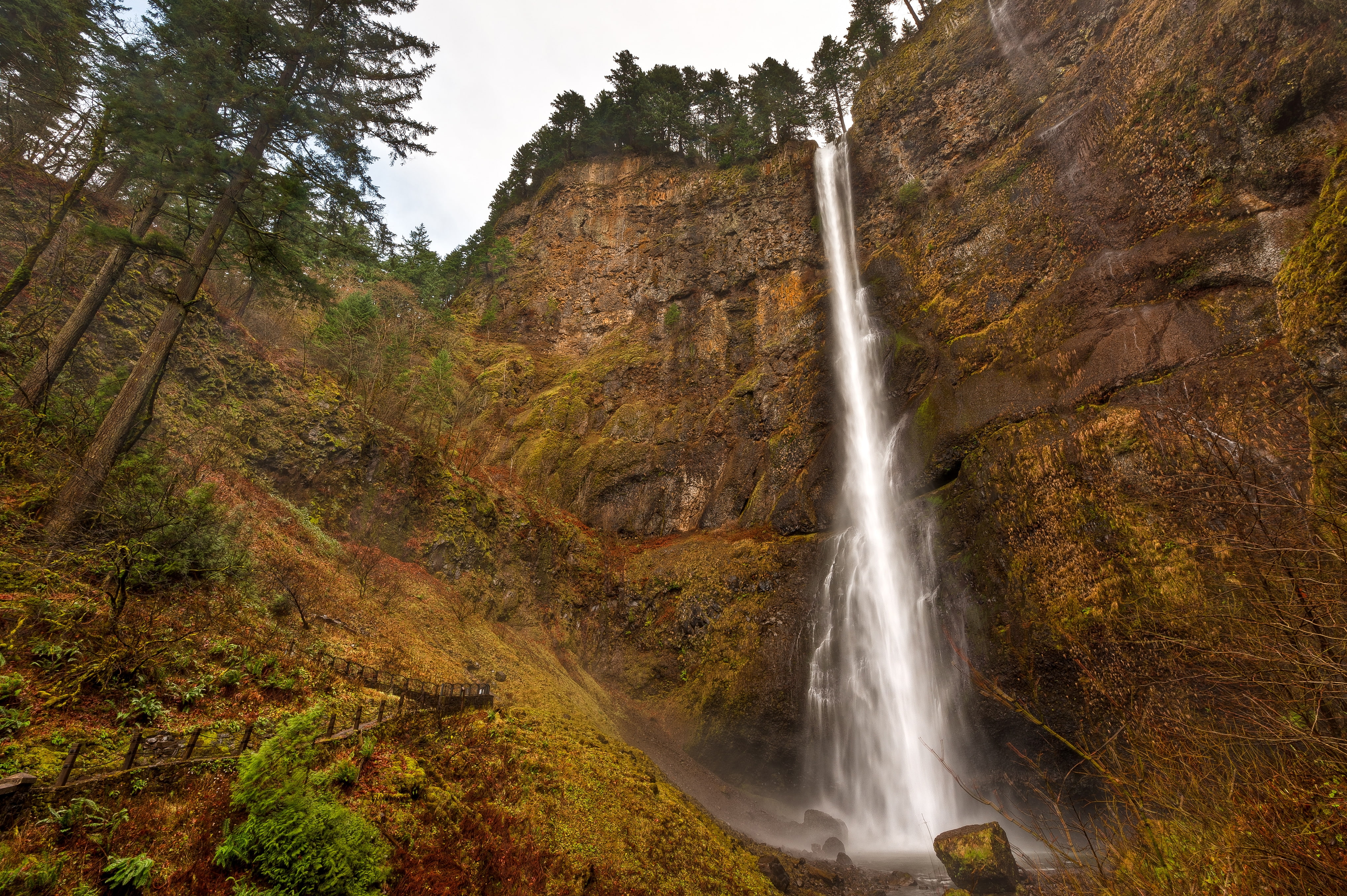 long exposure, falling water, rock - object, mountain, water, forest, rock, long waterfall, non-urban scene, waterfall, formation, scenics - nature, usa, HD Wallpaper