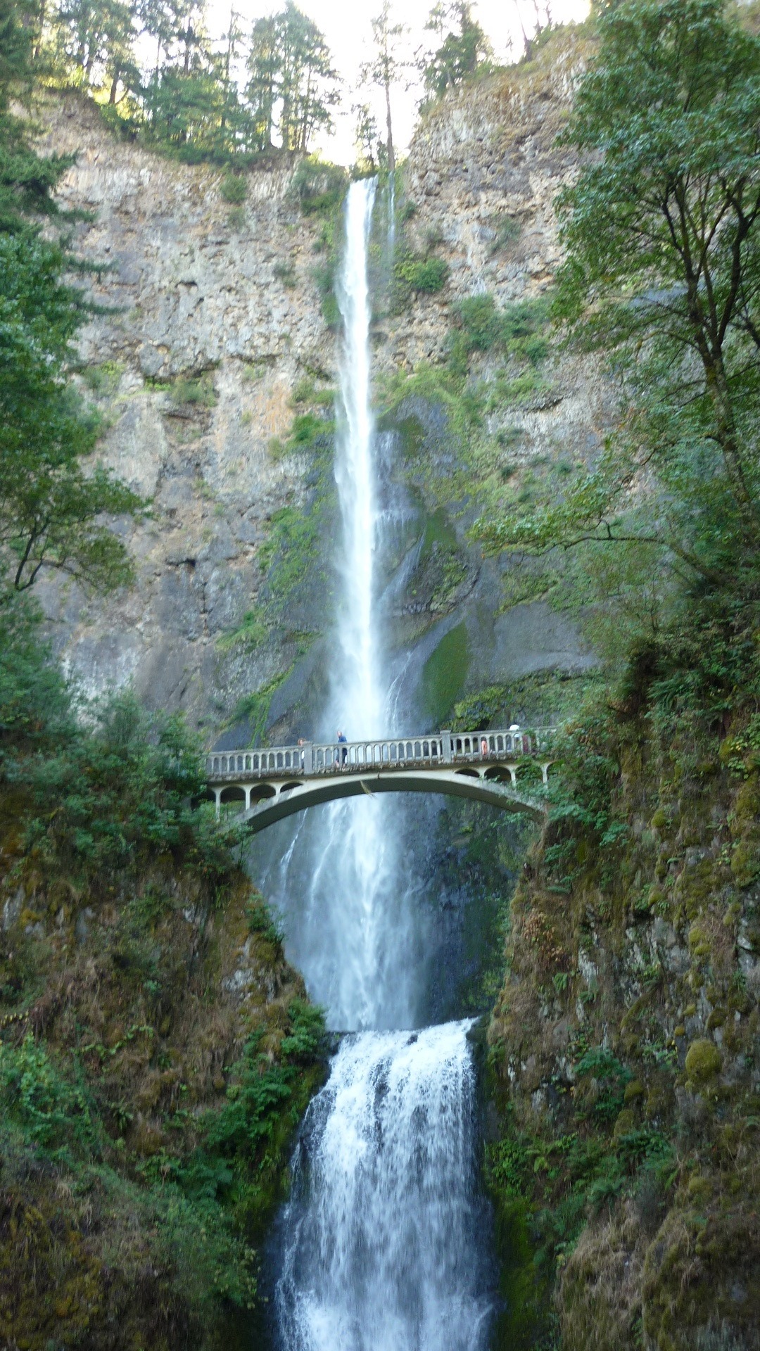 usa, scenic, flowing, bridge - man made structure, outdoors, motion, nature, connection, flowing water, long exposure, oregon, blurred motion, beauty in nature, Phone HD Wallpaper