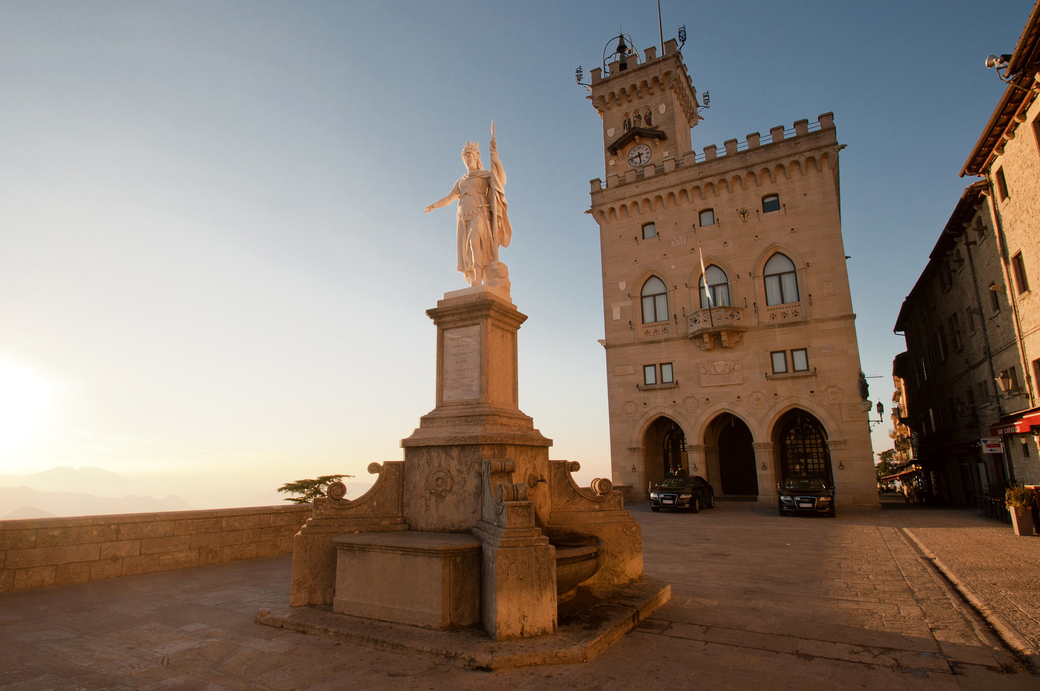 sculpture, area, architecture, monument, San Marino, 1080P, tower, watch, HD Wallpaper
