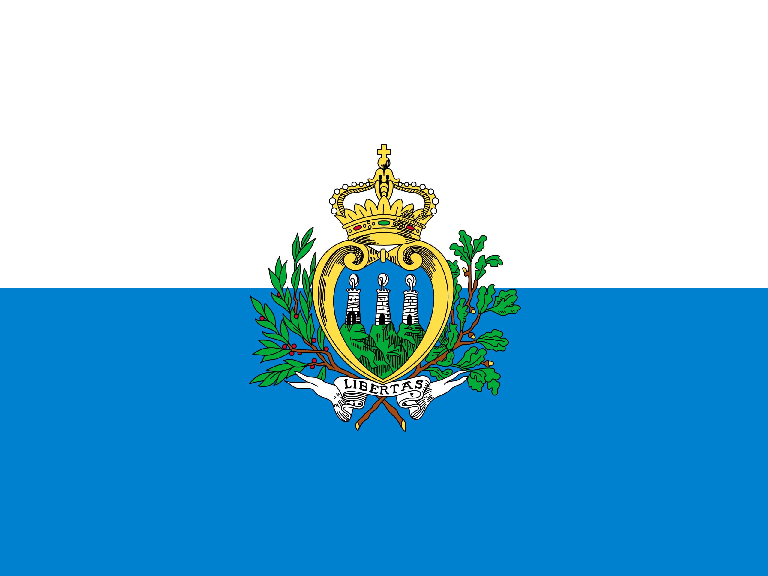white, San Marino, flag, coat of arms, san-marino, blue, 2K, HD Wallpaper