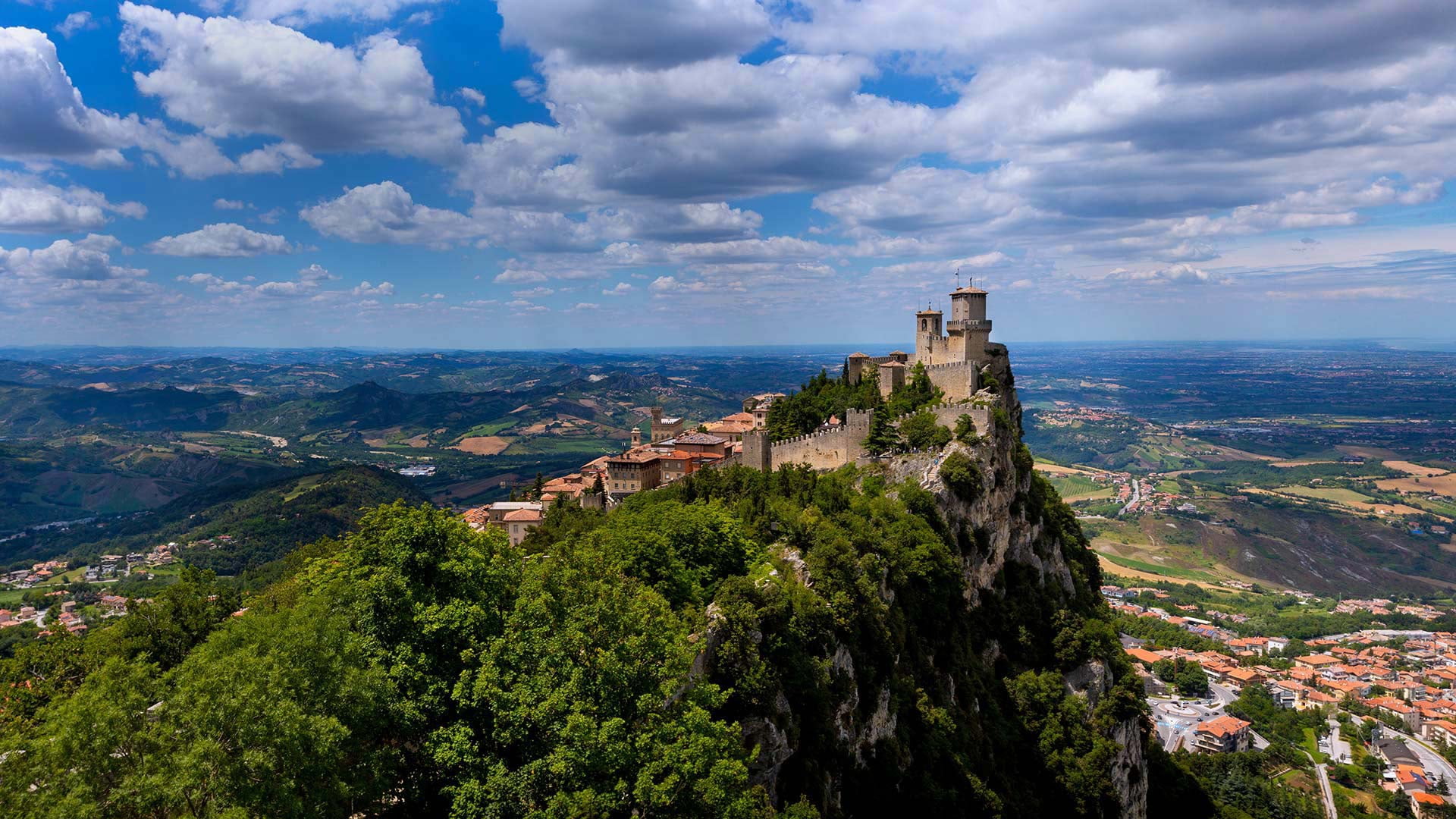 1080P, mountain, Guaita, rock, fortress, San Marino, HD Wallpaper