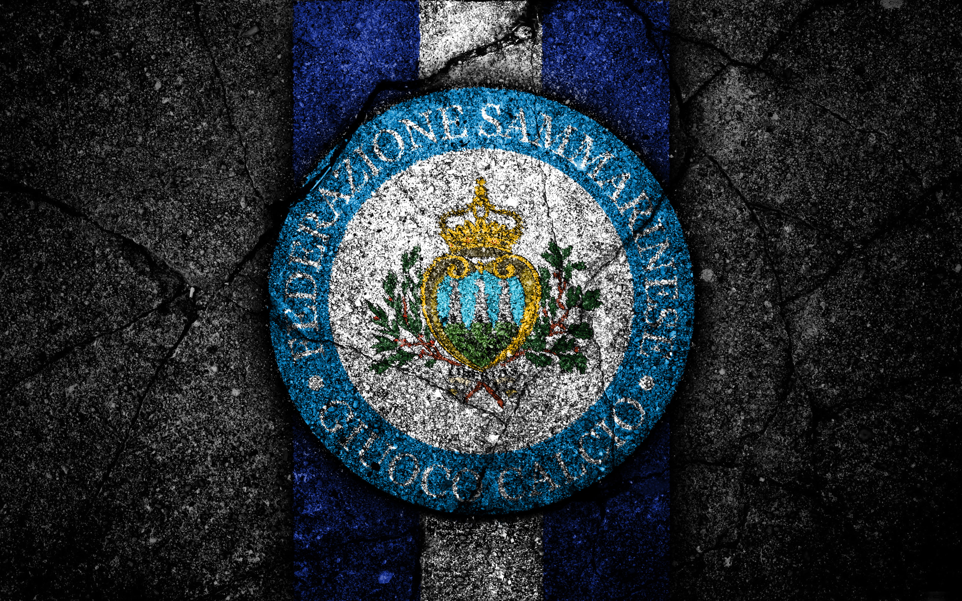 Soccer, San Marino National Football Team, 4K, Emblem, San Marino, Logo, HD Wallpaper