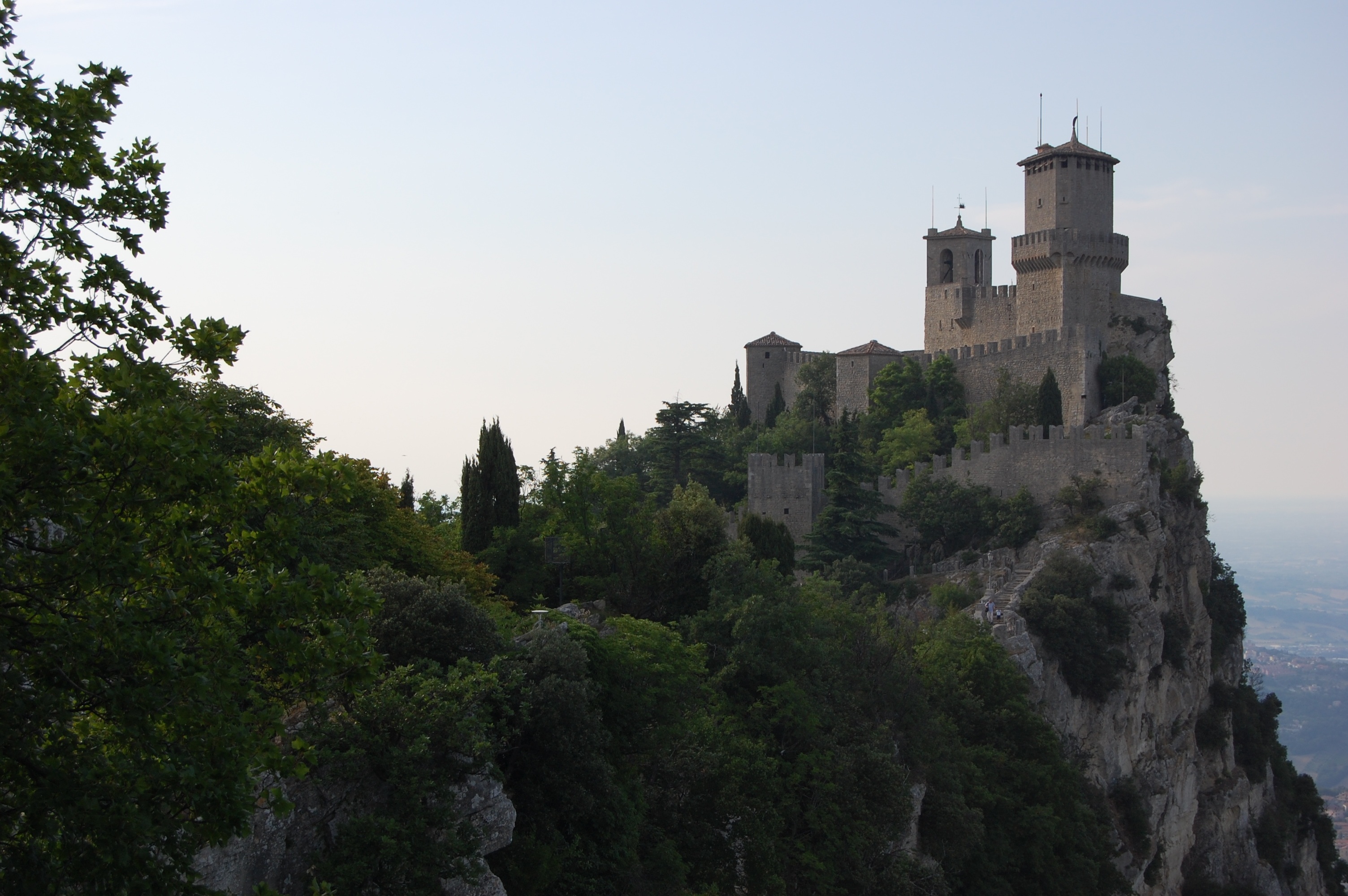 building, italy, no people, tree, plant, architecture, nature, growth, built structure, tower, castle, european, history, san marino, outdoors, building exterior, HD Wallpaper