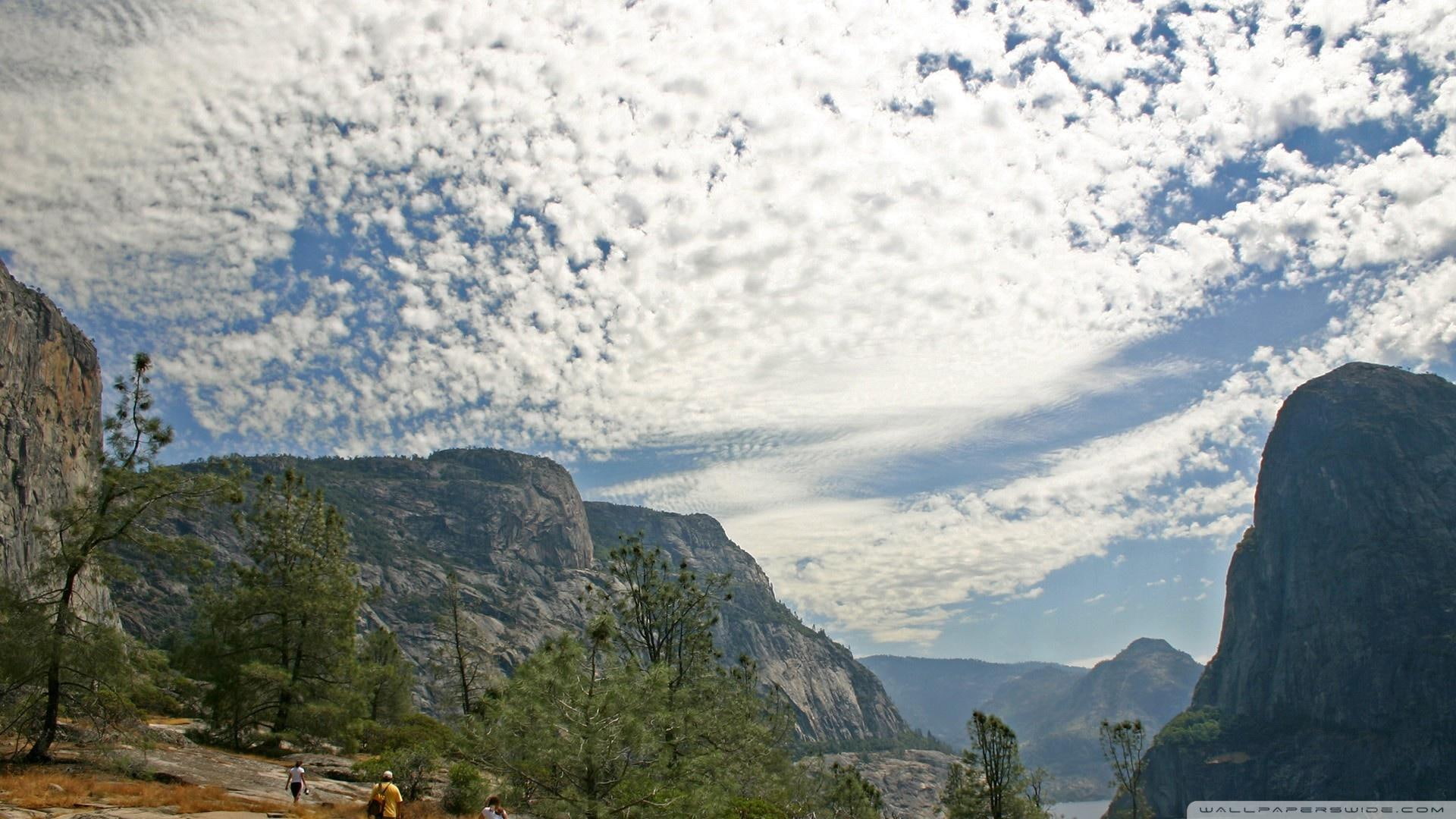beautiful, canyon, mountains, nature and landscapes, hikers, river, 1080P, lsape, HD Wallpaper