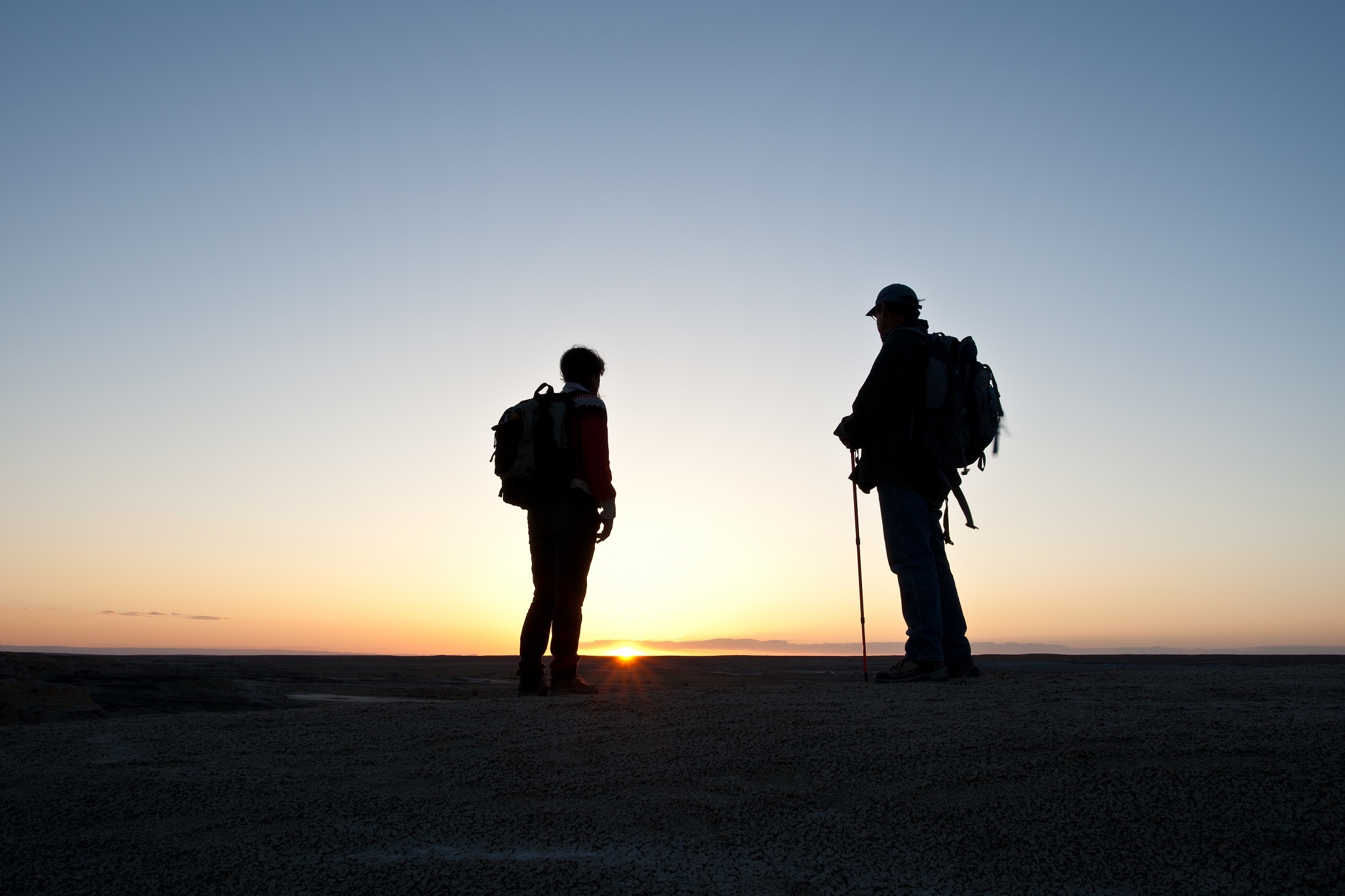 copy space, adult, hiking, photo, people, leisure activity, rear view, lifestyles, sky, twilight, summit, landscape, trekking, sunset, standing, full length, HD Wallpaper