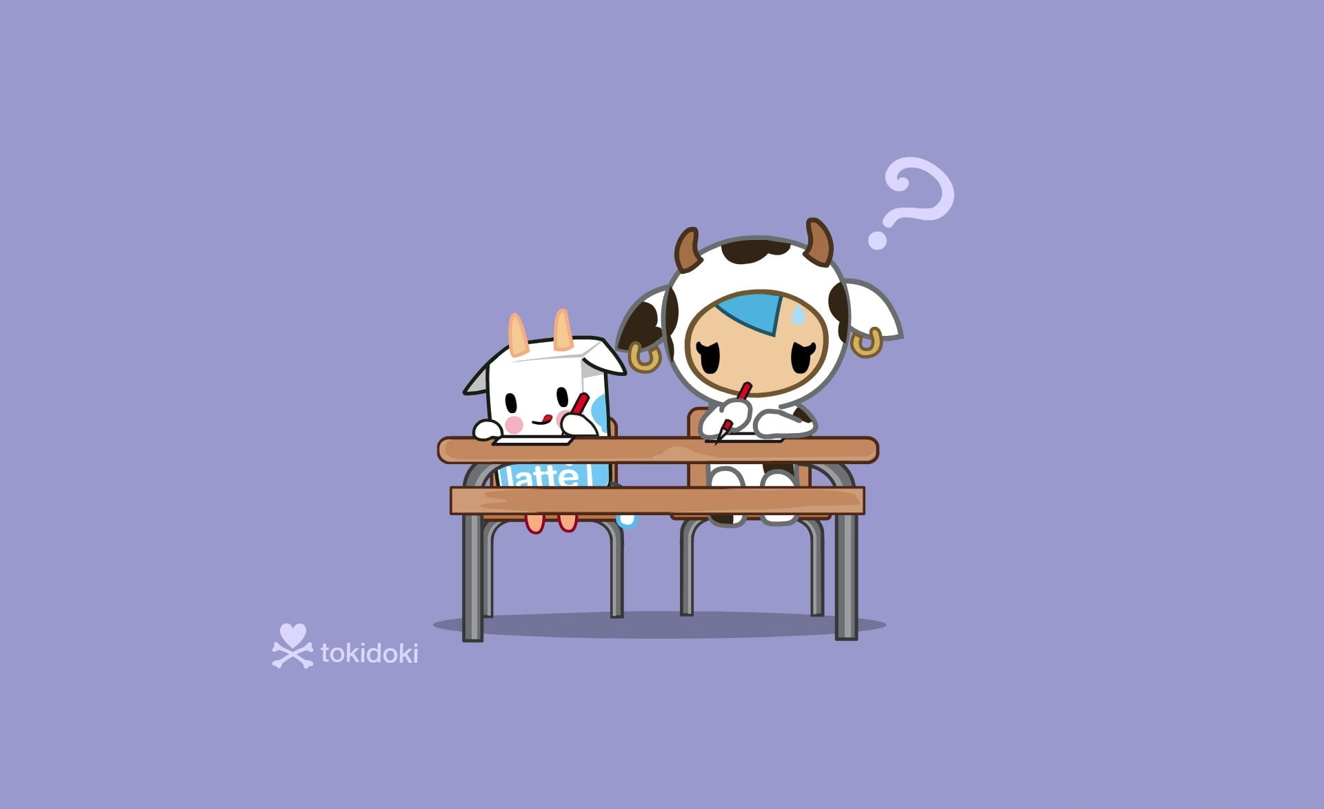 illustration, Test, 1080P, indoors, cow, cut out, musical equipment, purple, music, representation, copy space, colored background, Others, Funny, tokidoki, HD Wallpaper