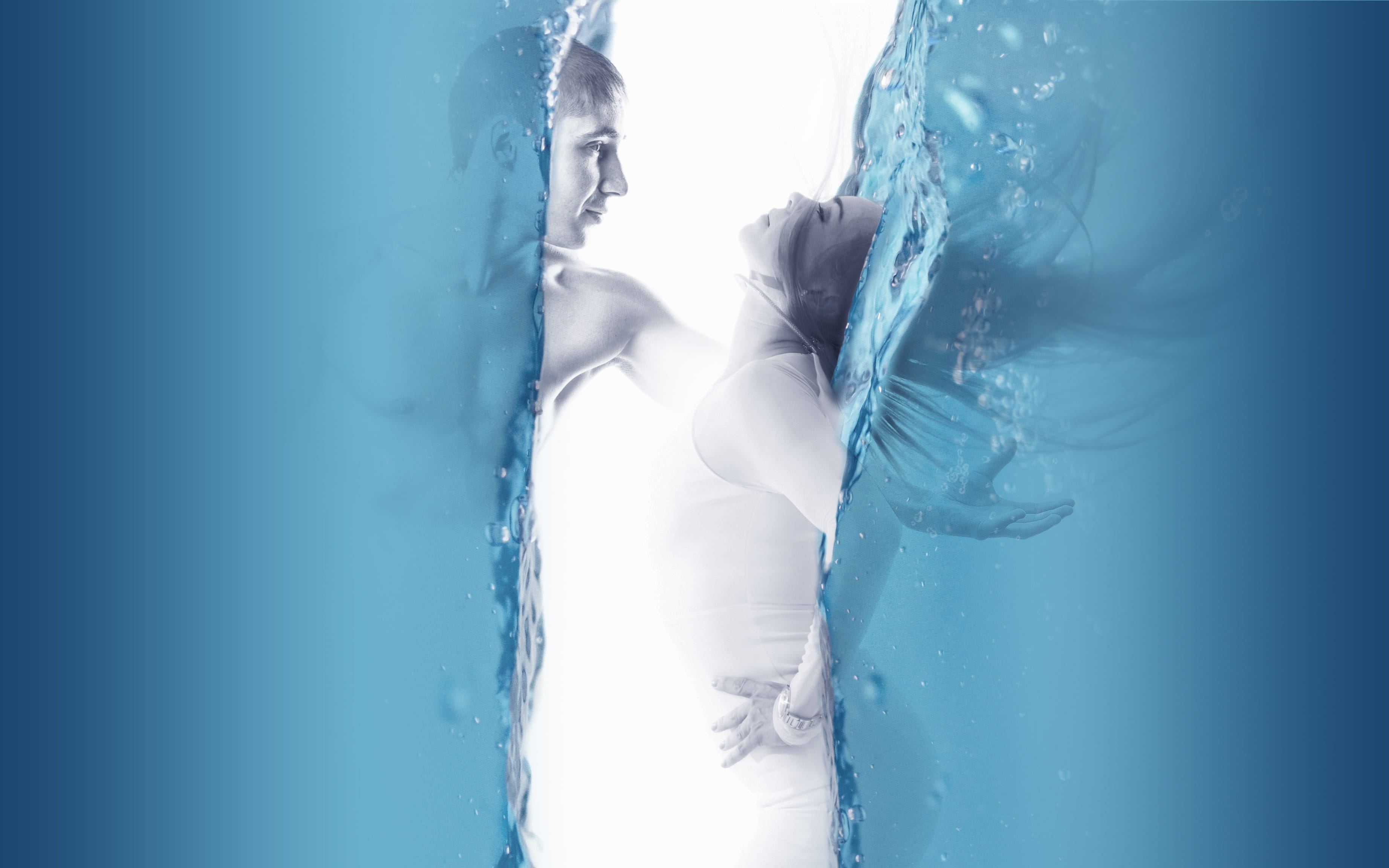 swimming pool, partner, snow, frozen, ice, pool, adult, day, blue, cold temperature, lover, dance, young adult, 2K, water, love, nature, winter, couple, HD Wallpaper