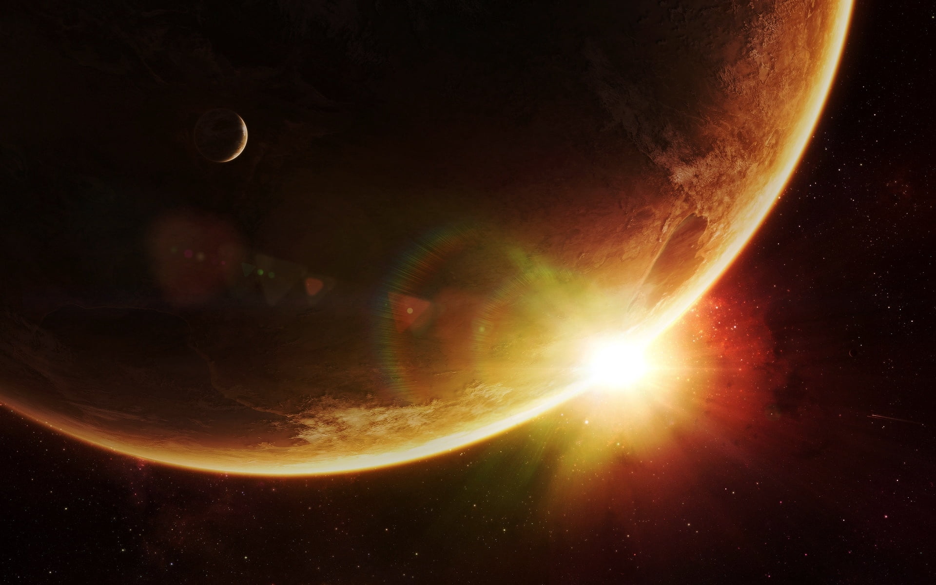 1080P, black background, companion, eclipse, light, beauty in nature, beams, mystery, night, illustration, sun, nature, light - Natural Phenomenon, planet - Space, HD Wallpaper