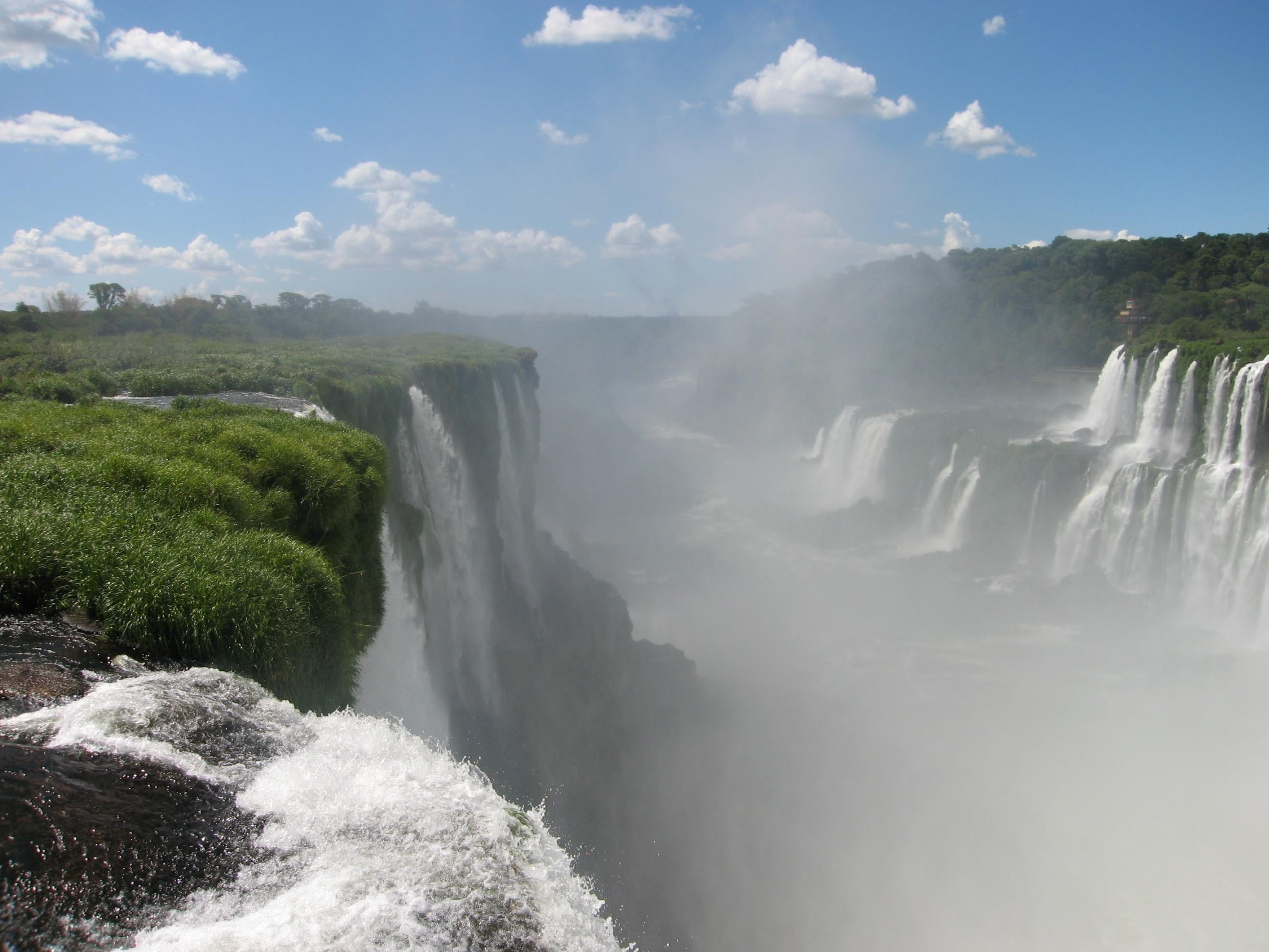 landscape, freedom, flowing, scenics, famous Place, environment, waterfall, trees, awe, travel Destinations, tropical Rainforest, beauty In Nature, river, HD Wallpaper