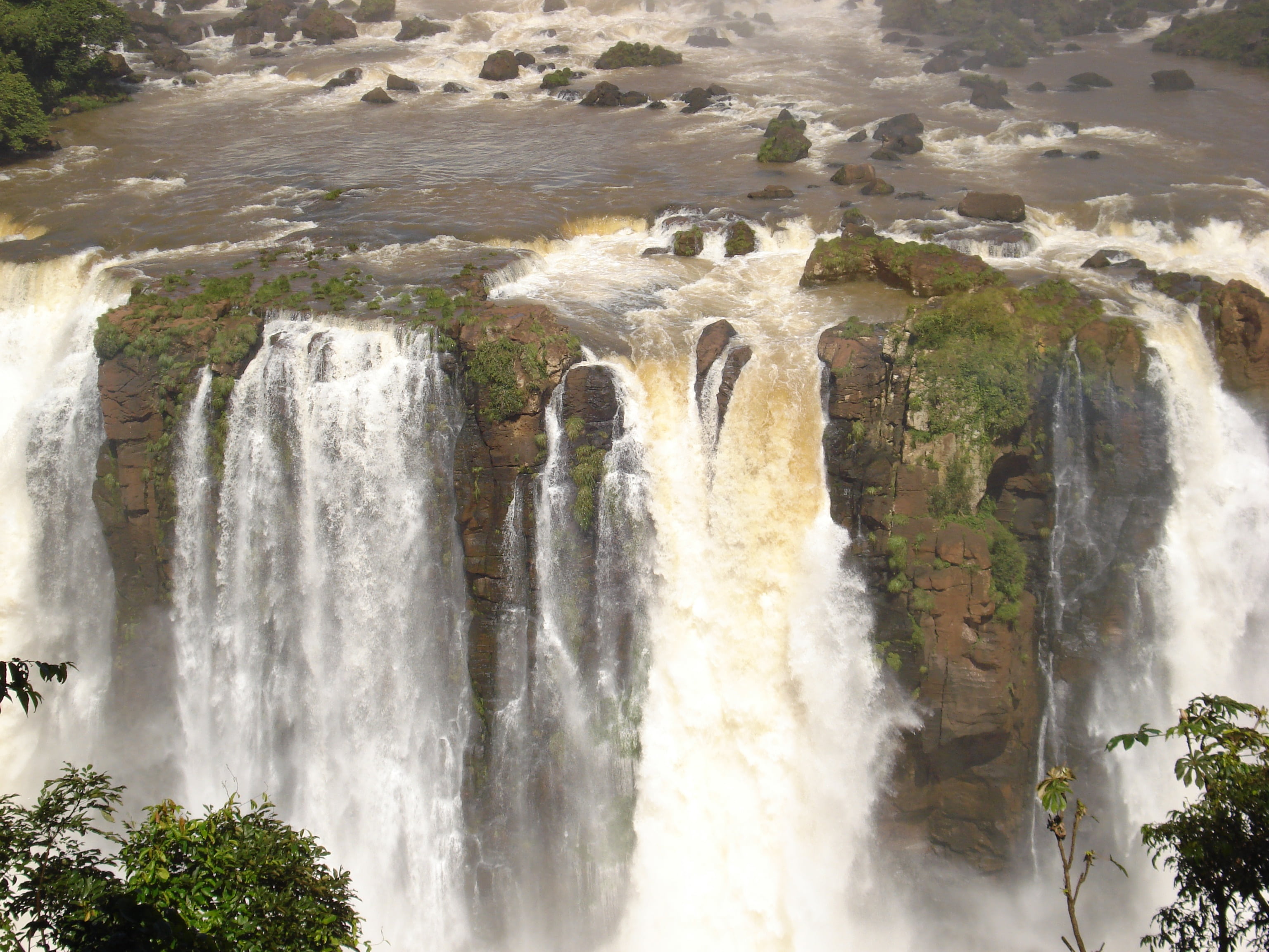 flowing, travel destinations, scenics - nature, rock formation, flowing water, iguacu Falls, mouth of the iguassu, non-urban scene, river, motion, power in nature, HD Wallpaper
