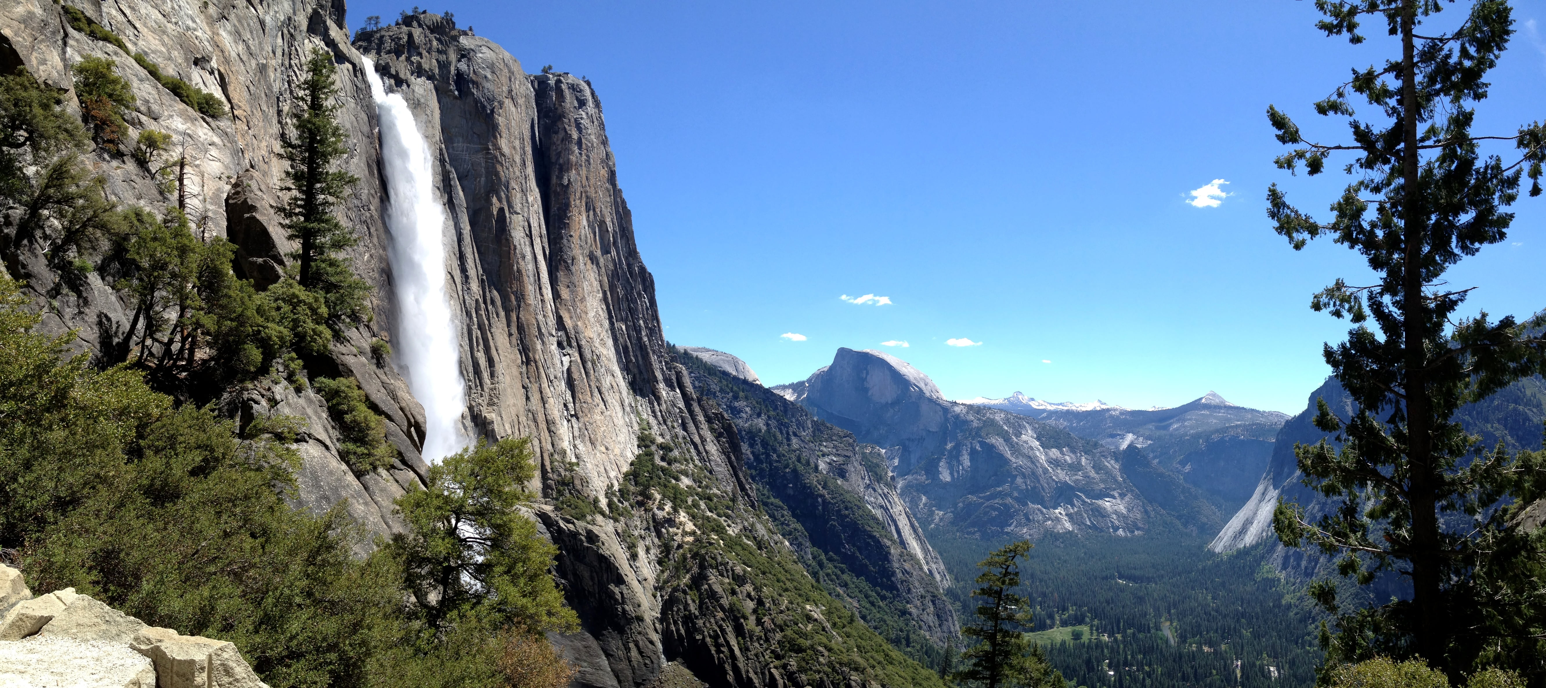 outdoors, european Alps, Yosemite Falls, scenics, california, daytime, panorama, landscape, mountain Peak, mountain, nature, Hike, riverfalls, hiking, rock - Object, HD Wallpaper