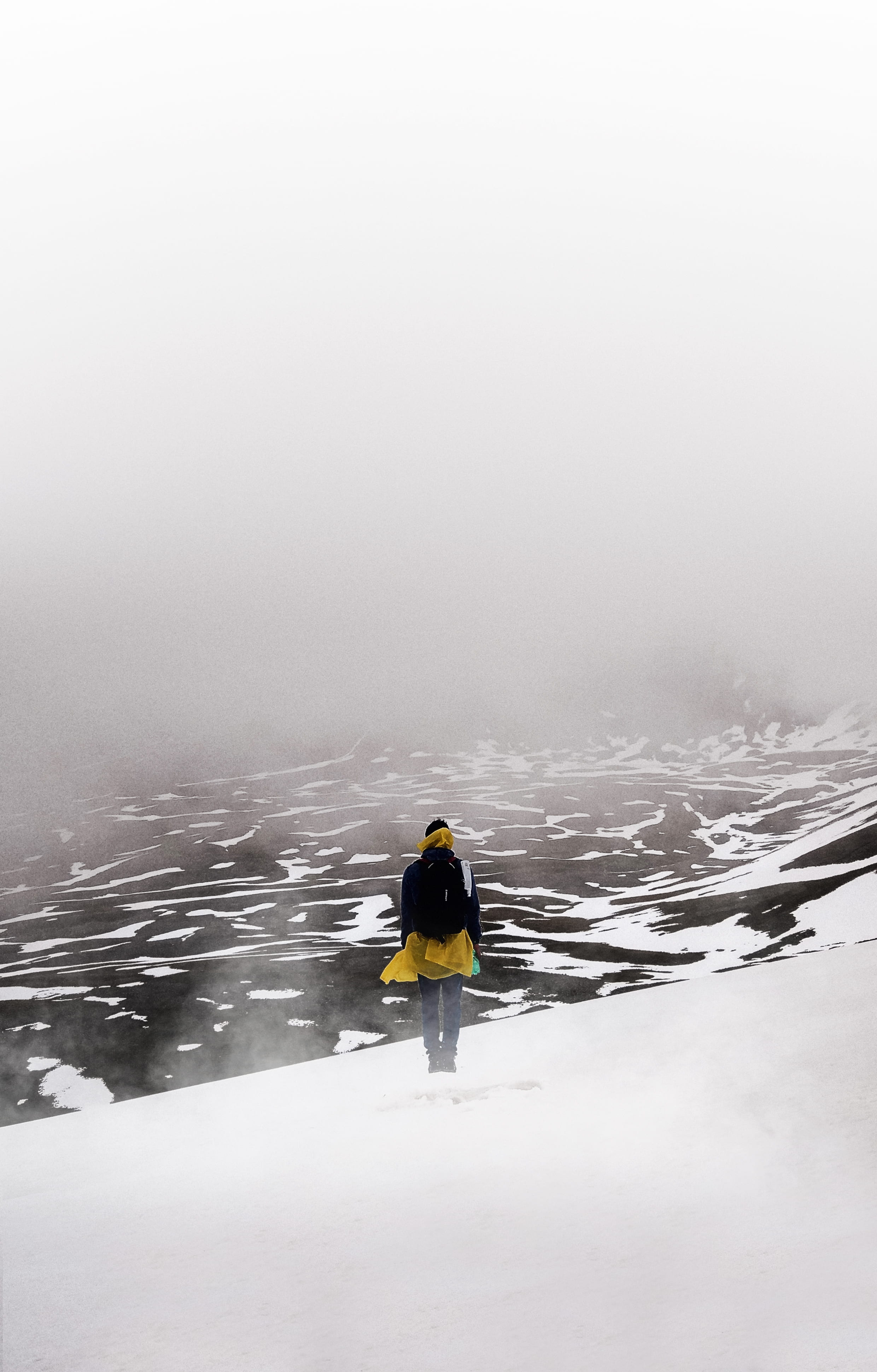 scenics - nature, holiday, solitude, cold temperature, one person, non-urban scene, leisure activity, fashion, lifestyles, alone, human, snow, covered, Phone HD Wallpaper