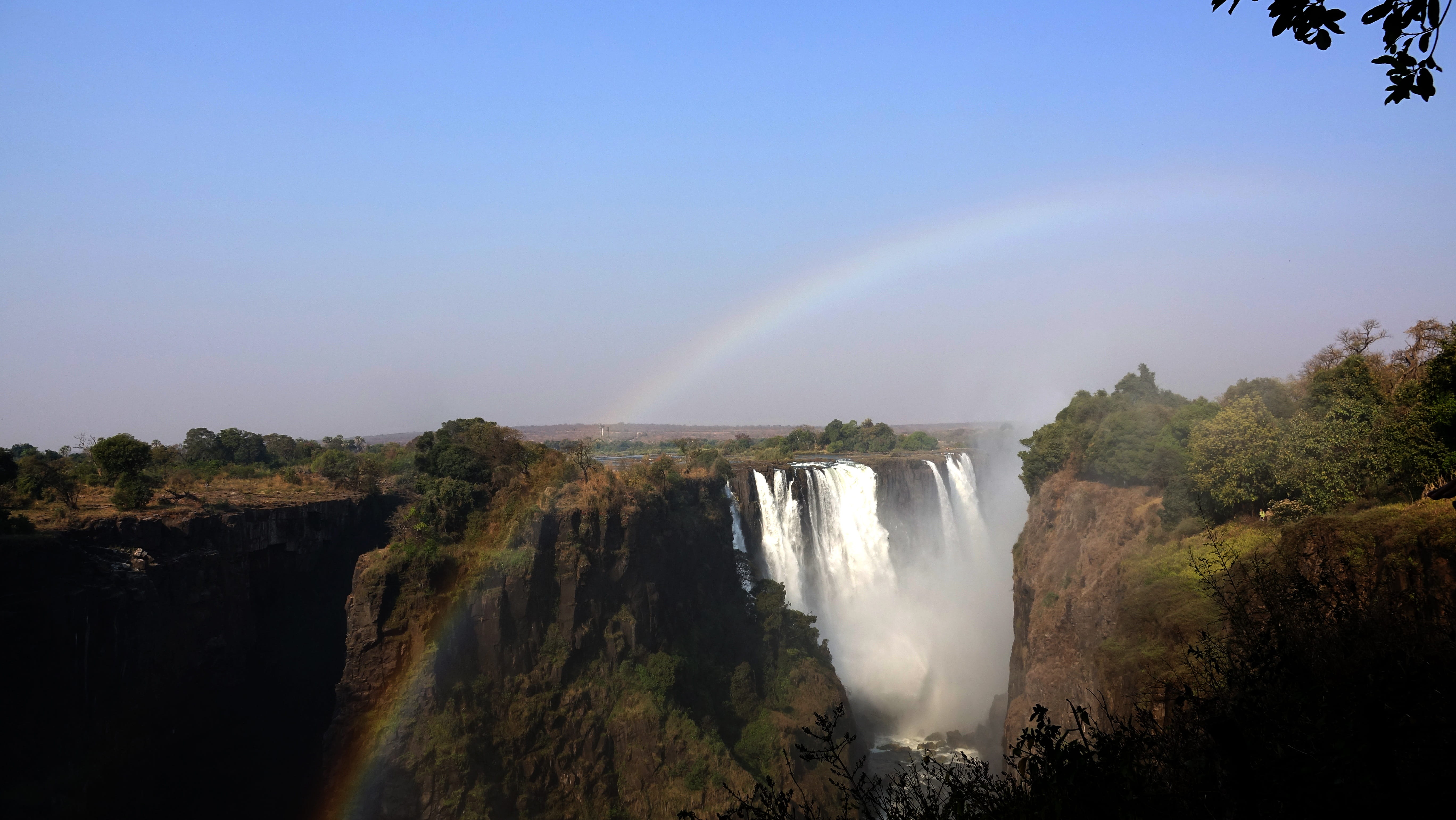 scenics - nature, beauty in nature, Zambezi, double rainbow, travel, nature, long exposure, sky, Africa, land, no people, tree, power in nature, motion, HD Wallpaper