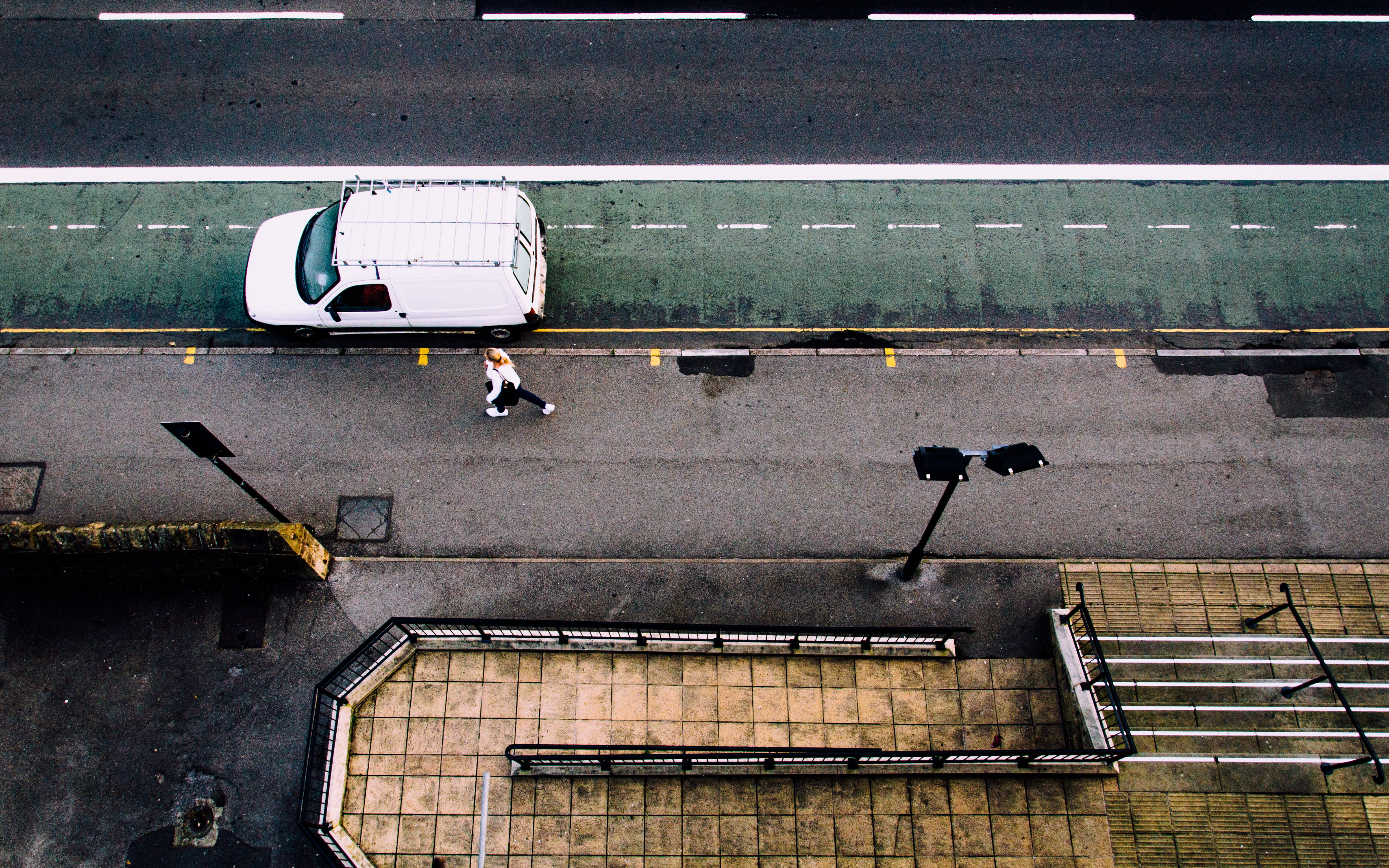 sunlight, no people, sheffield, van, street, vehicle, the well church sheffield, urban, birds eye view, seat, sign, transportation, united kingdom, built structure, HD Wallpaper