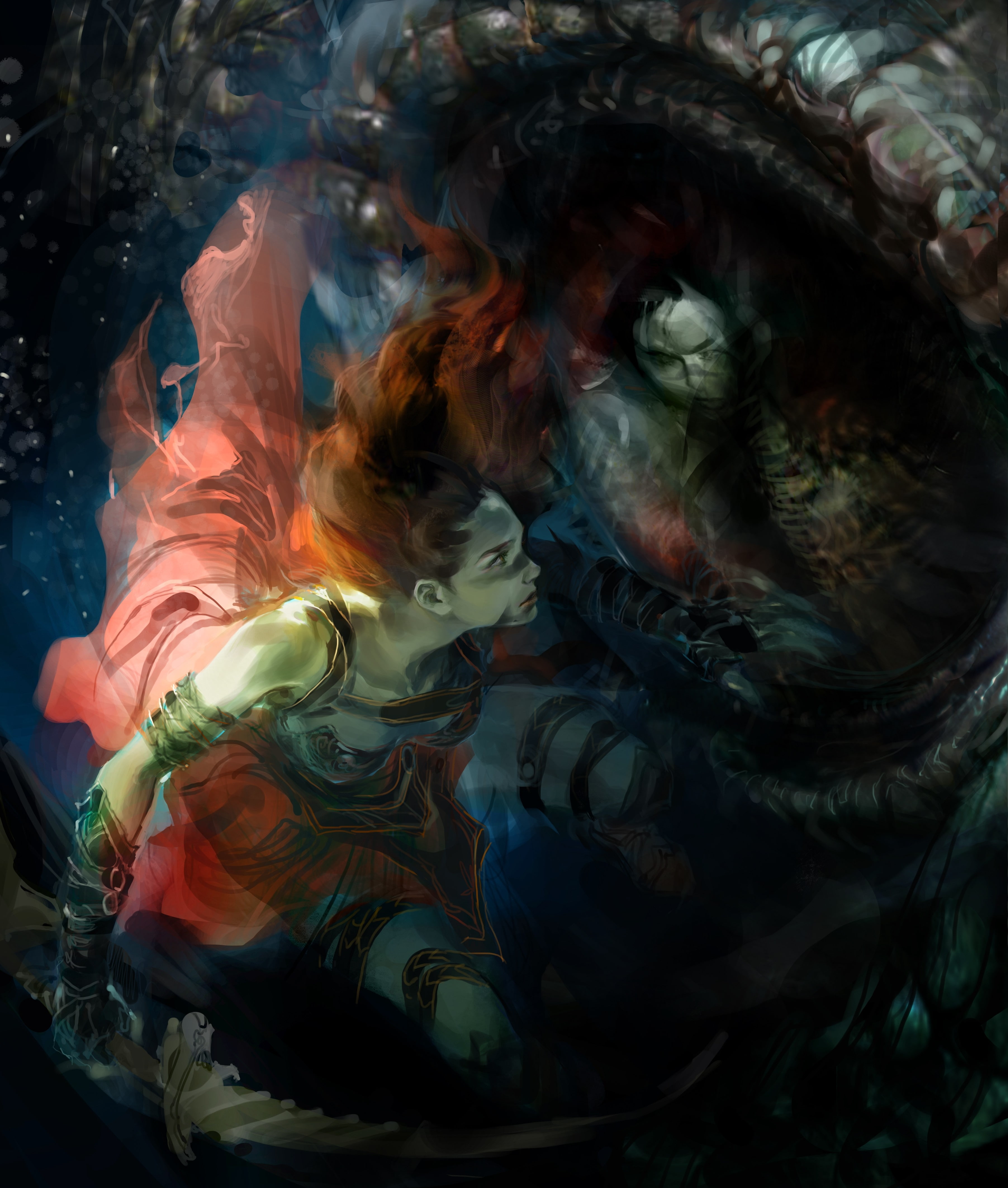 art, fantasy, artwork, x, games, fantasy art, 4K, underwater, gw, guild, norn, dragons, video, wars, hd, Phone HD Wallpaper