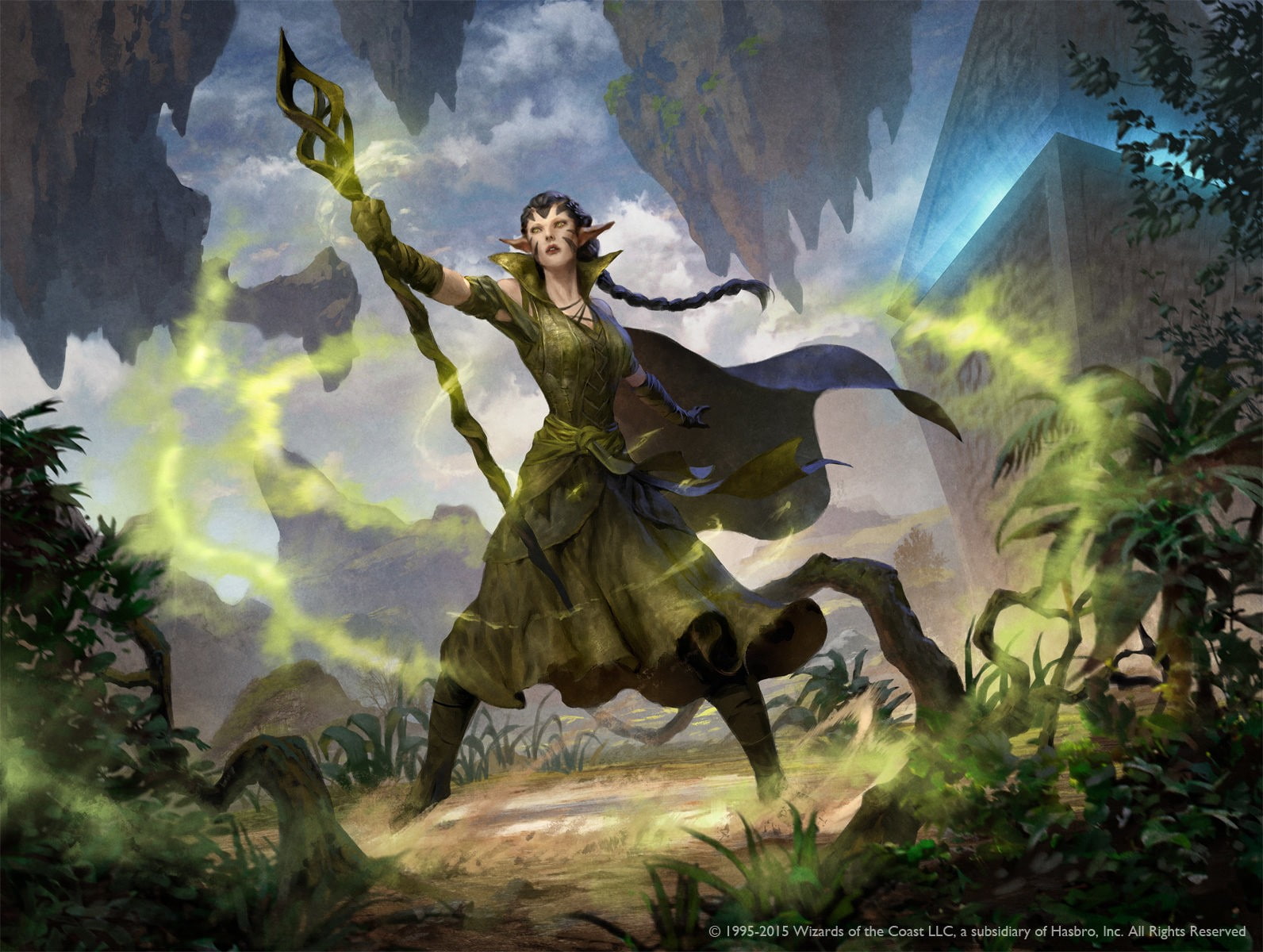 full length, sunlight, young adult, freedom, arms raised, digital composite, nature, Nyssa, females, 720P, Magic: The Gathering, adult, young women, fantasy art, HD Wallpaper