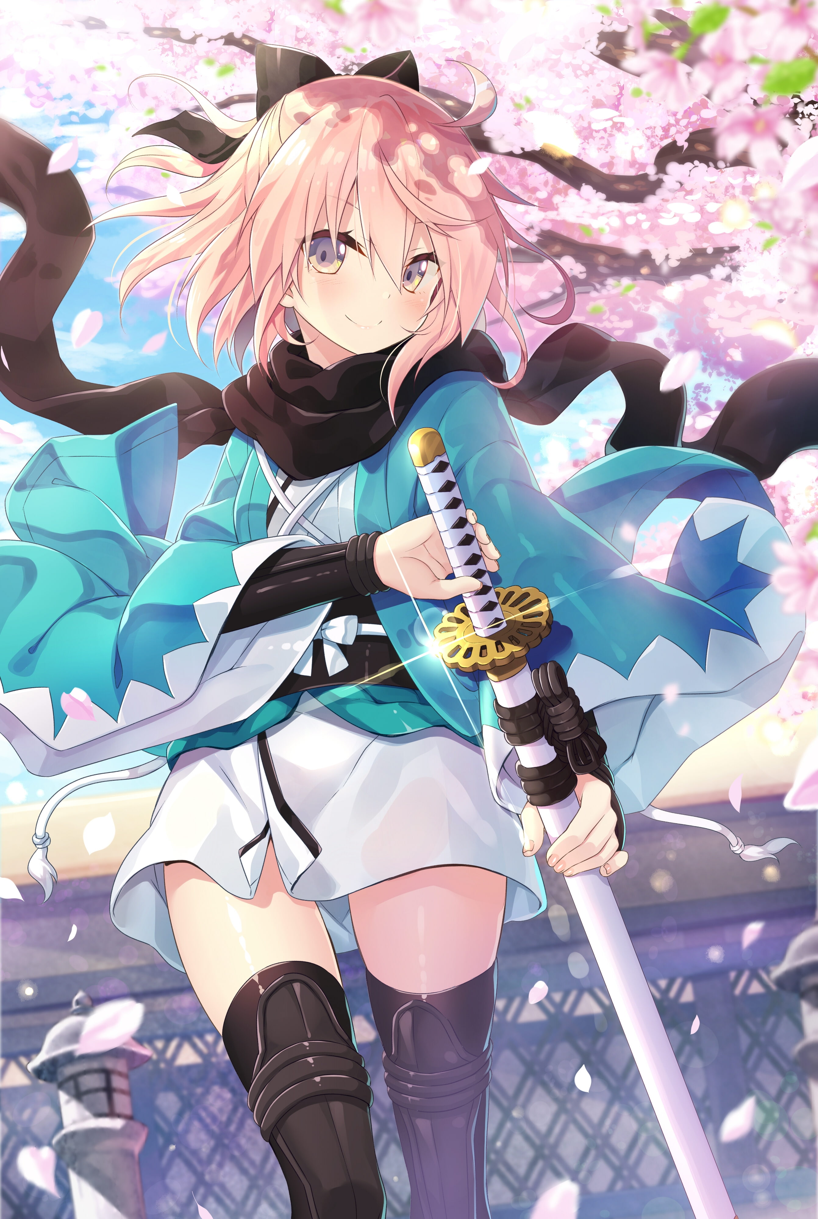 one person, full length, smiling, three quarter length, holding, real people, young adult, young women, flowering plant, fate grand order, leisure activity, Phone HD Wallpaper