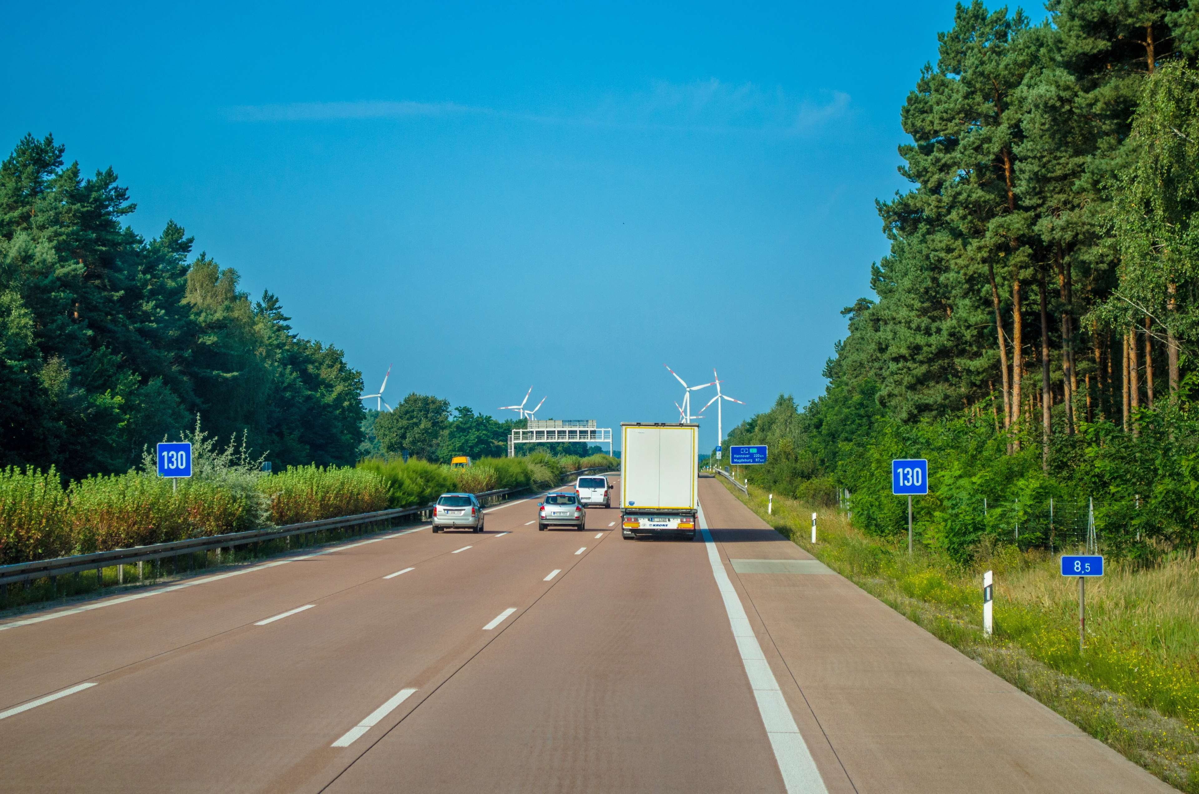 no people, outdoors, wind turbine, landscape, street, straight, tree, plant, fuel and power generation, mode of transportation, pavement, summ, automotive, HD Wallpaper