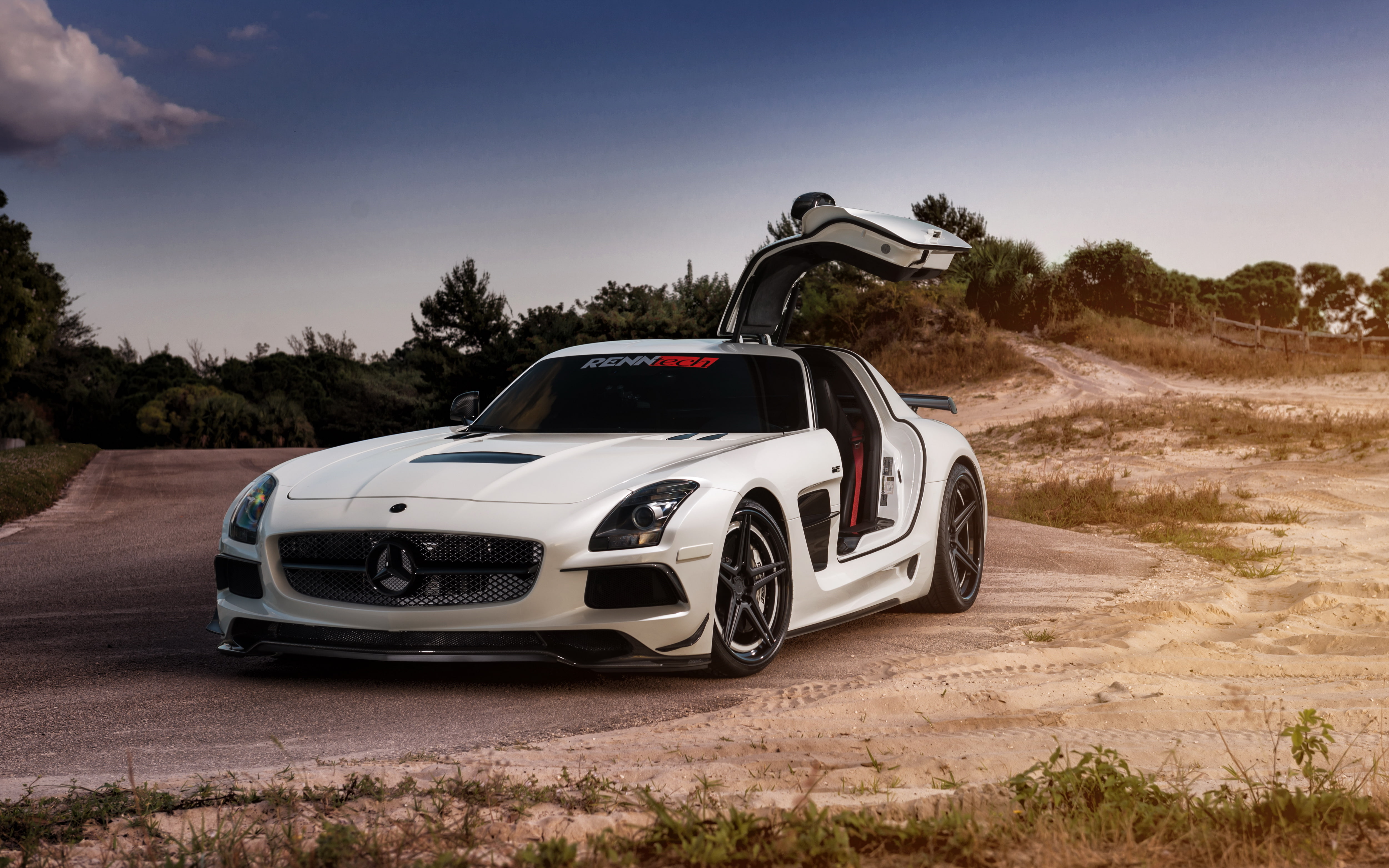 car, Mercedes SLS, Mercedes, William Stern, tuning, RennTech, 4K, rechange, Black Series, HD Wallpaper