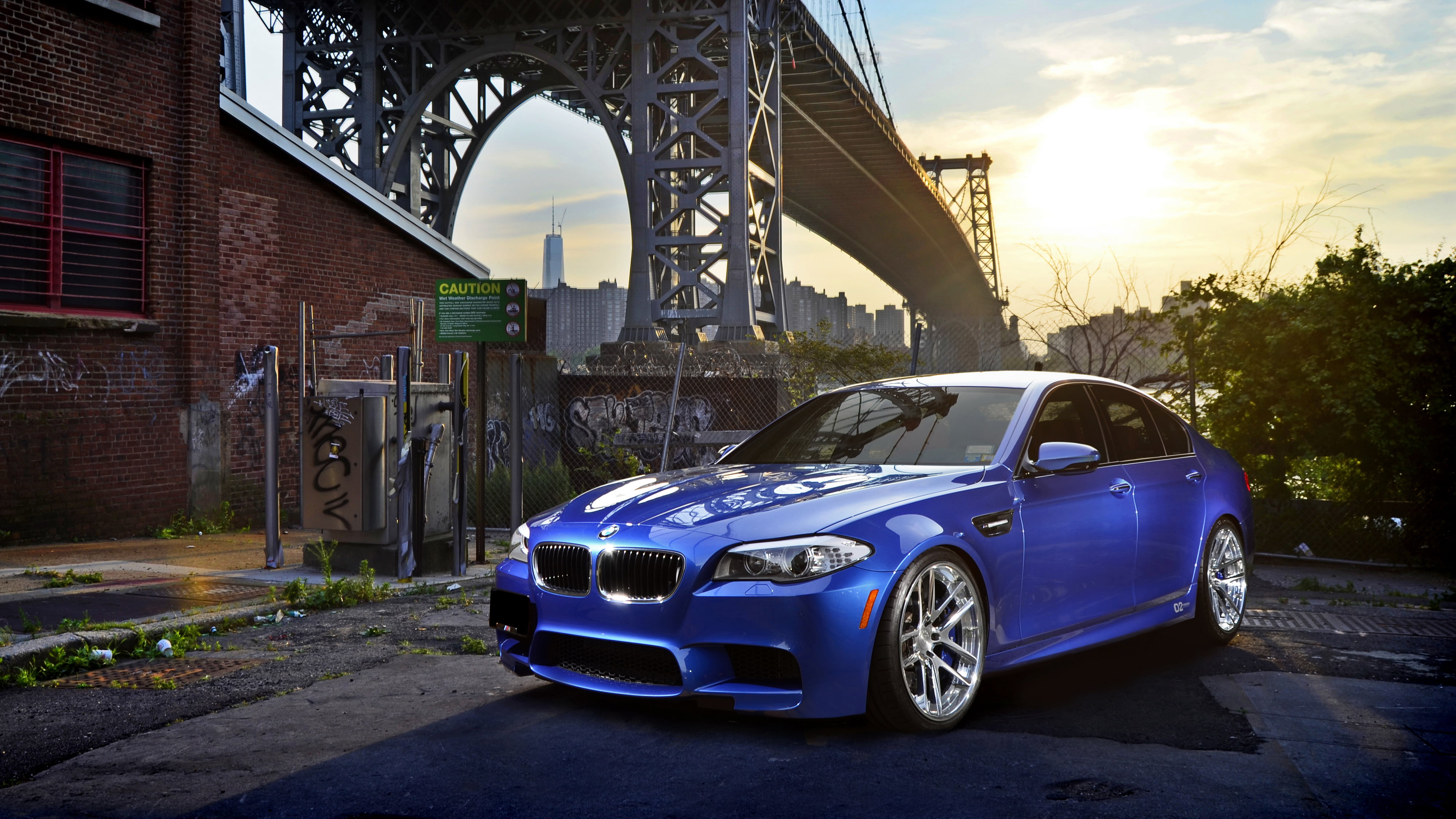 day, building exterior, bridge, architecture, car, hq, bmw m5, built structure, city, street, connection, no people, motor vehicle, sedan, cloud - sky, HD Wallpaper