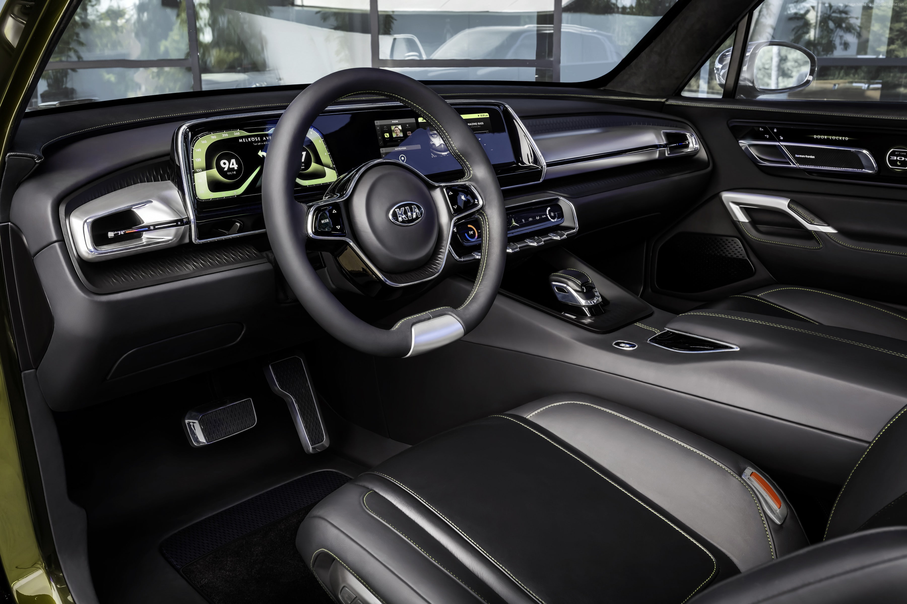 Kia Telluride, NAIAS 2016, interior, 2K, HD Wallpaper