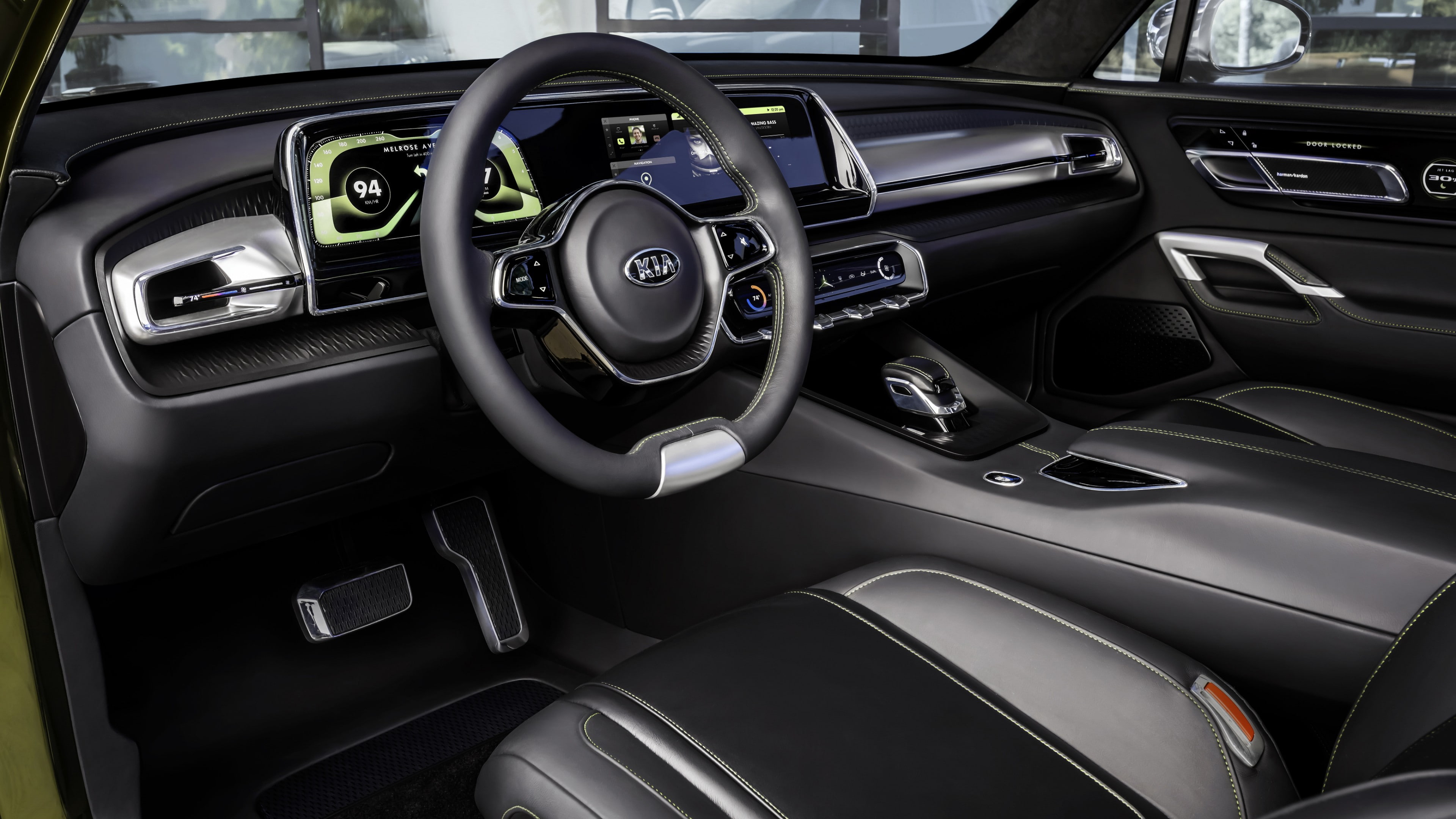 4K, NAIAS 2016, Kia Telluride, interior, HD Wallpaper