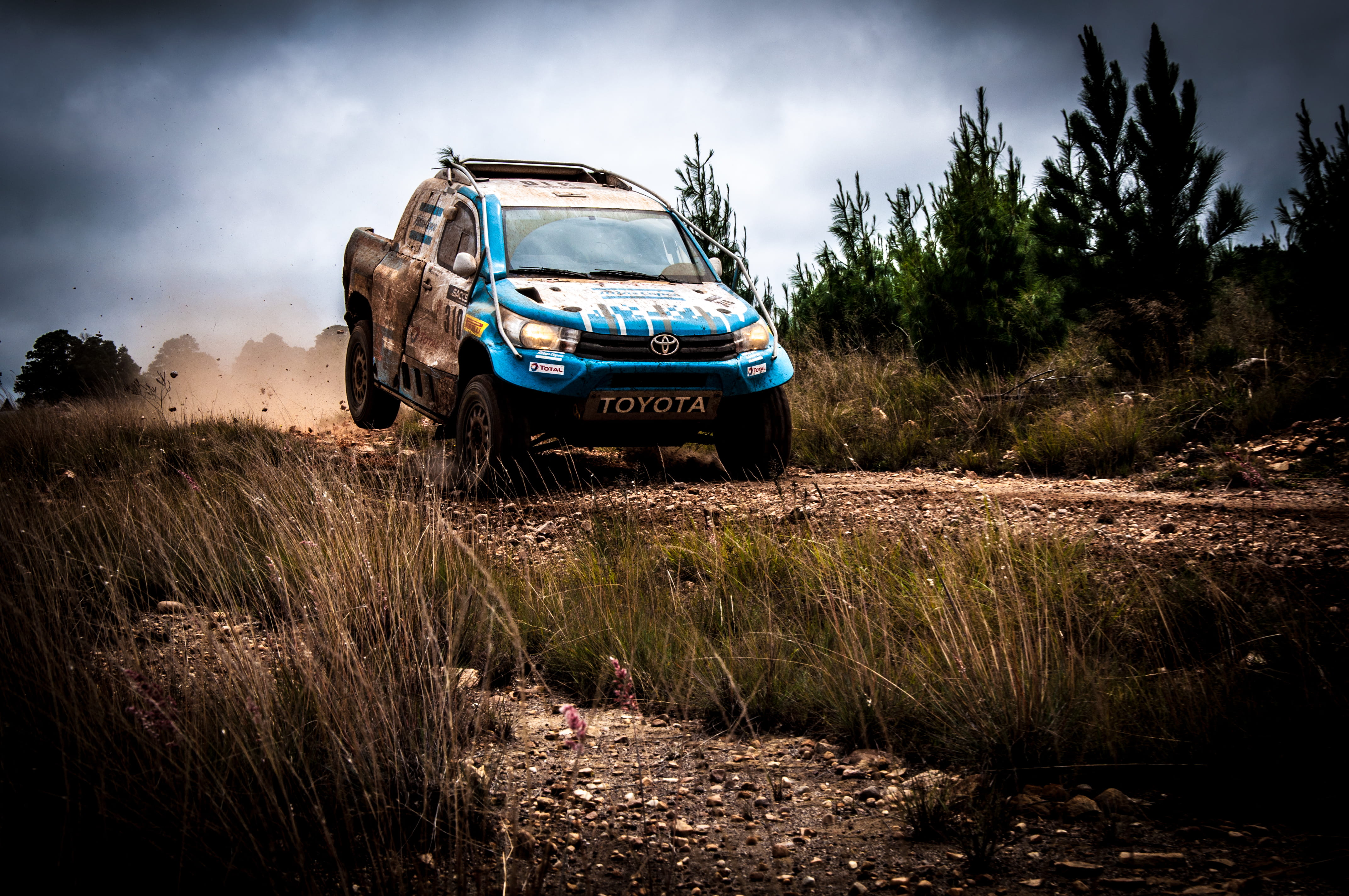sports utility vehicle, sky, car, toyota, outdoors, tree, road, automobile, abandoned, environment, automotive, scenics - nature, travel, rally, blue, vehicle, HD Wallpaper