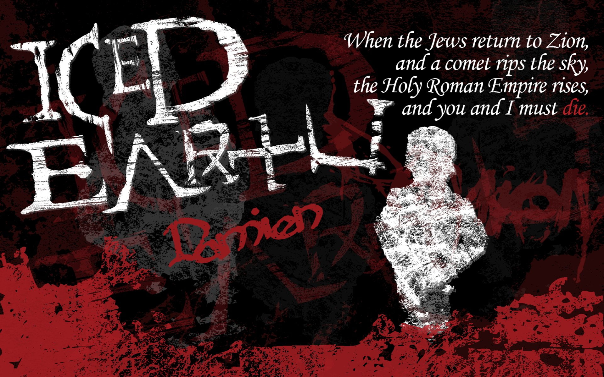 1iced, red, Metal, poster, heavy, Earth, death, non-western script, capital letter, message, Satanic, script, graffiti, occult, art and craft, information, HD Wallpaper