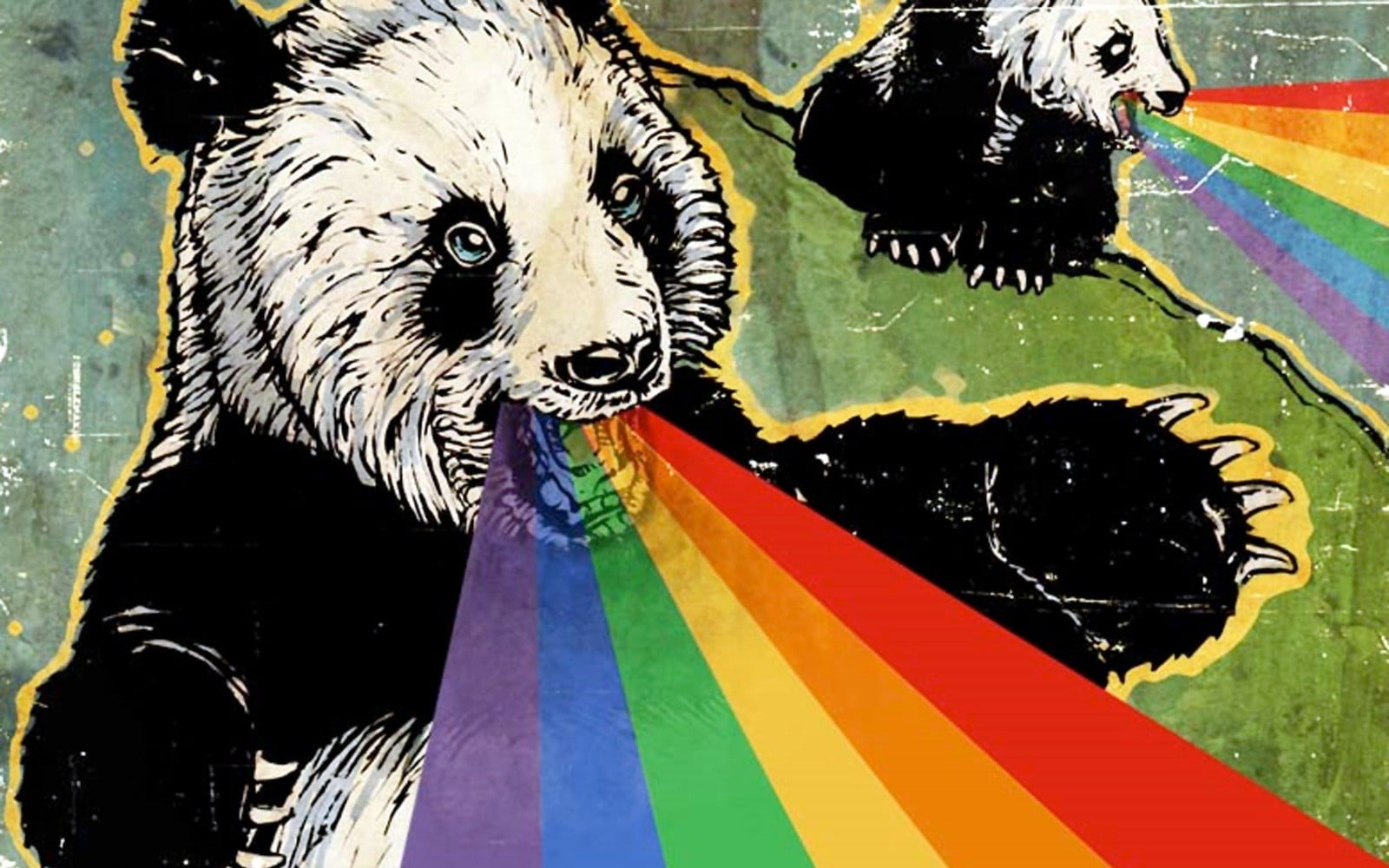 Ratatat, close-up, black color, art and craft, one animal, multi colored, nature, outdoors, looking at camera, day, no people, Photoshop, flag, rainbows, HD Wallpaper