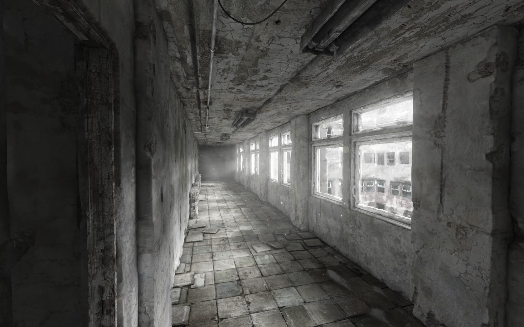 window, corridor, old, obsolete, spooky, indoors, decline, architecture, the way forward, run-down, abandoned, video games, no people, damaged, 720P, direction, HD Wallpaper