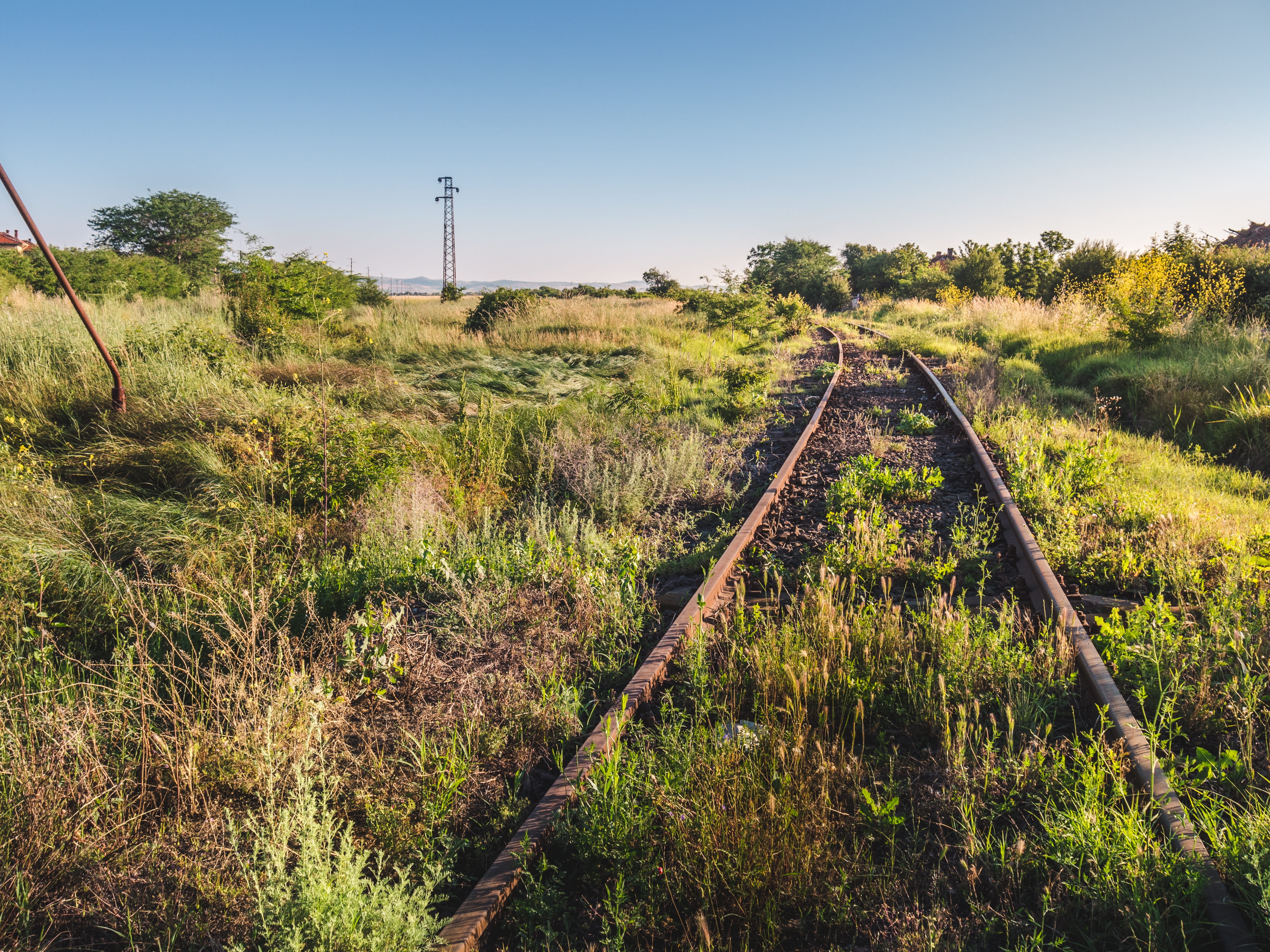 obsolete, land, diminishing perspective, Transport, 4K, Track, Rail, journey, no people, rail transportation, tranquility, abandoned, track, field, past, HD Wallpaper