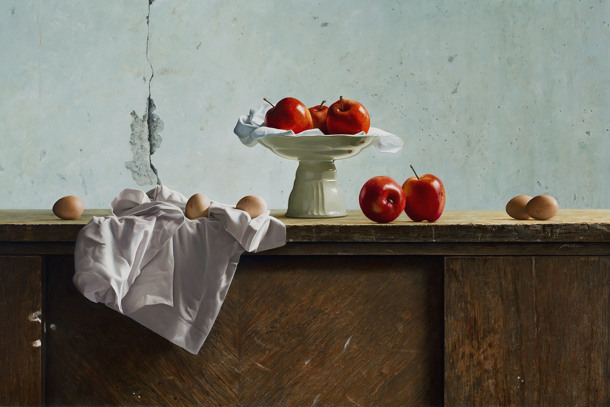1080P, Apples, artwork, still life (artwork), eggs, HD Wallpaper
