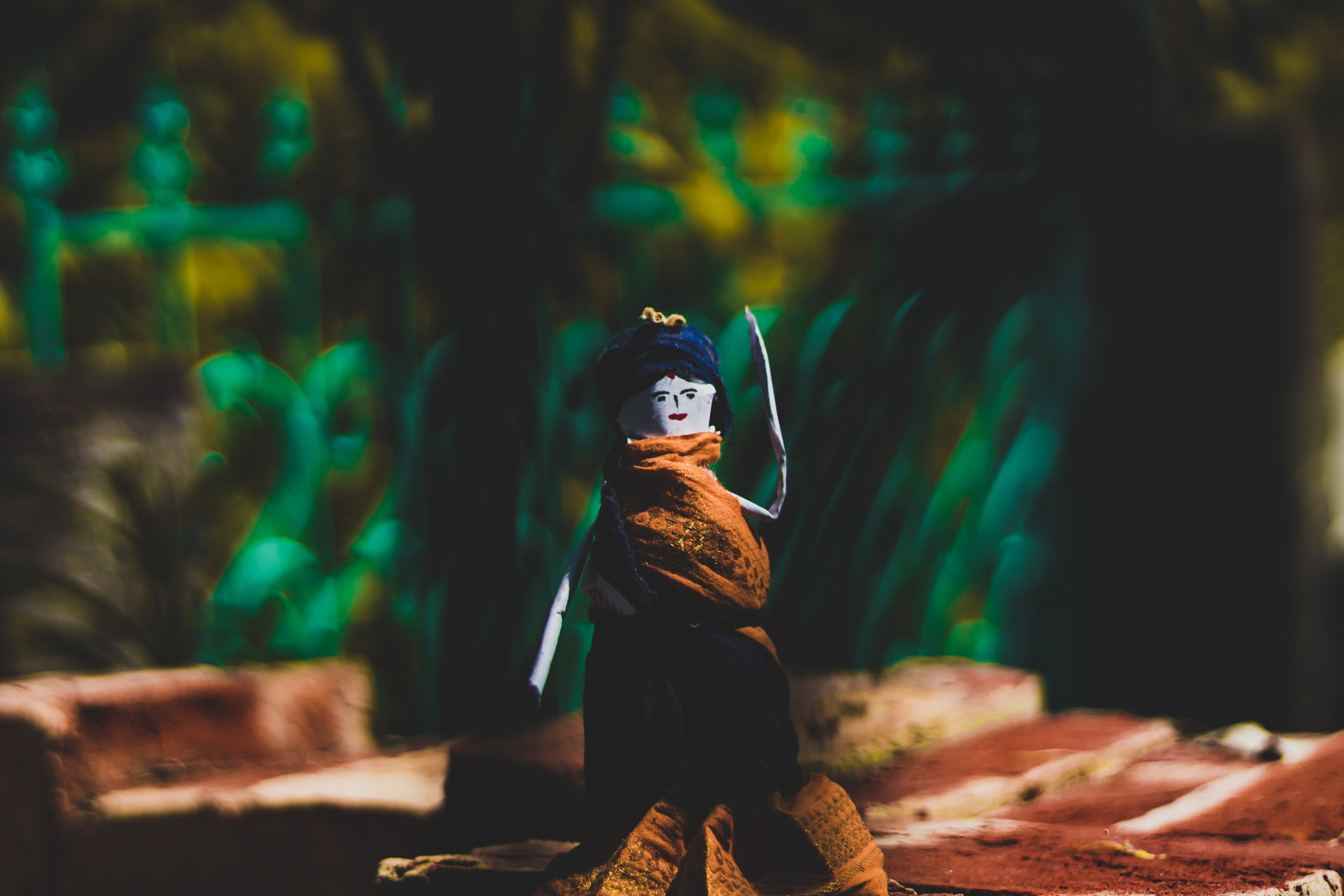 sitting, one person, art and craft, photography, representation, green color, man, hand made, paper, figurine, front view, 5K, toy, female likeness, artwork, HD Wallpaper