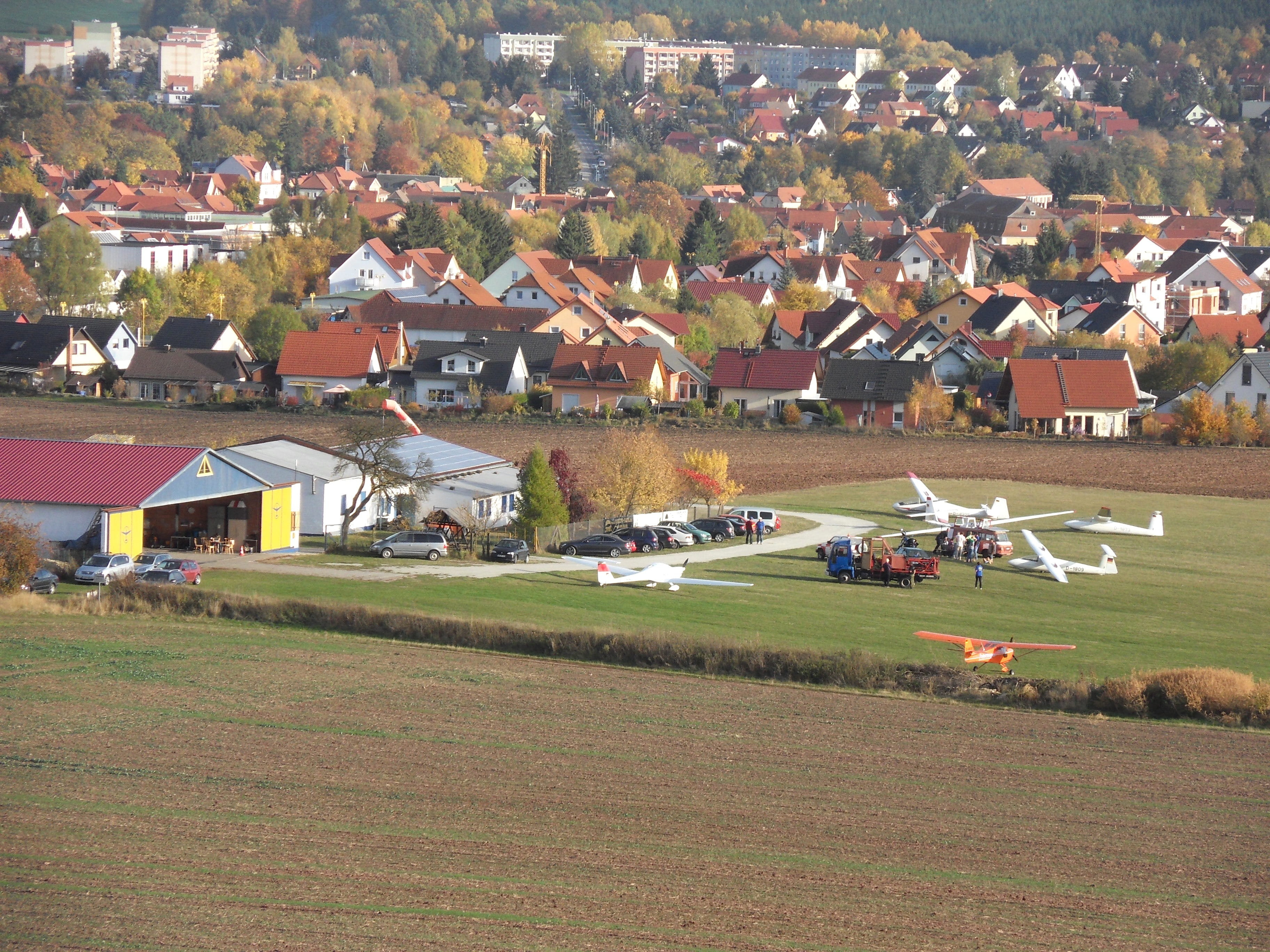 town, Germany, urban, rural scene, planes, residential district, buildings, Bad Berka, nature, no people, agriculture, outdoors, land, architecture, house, HD Wallpaper
