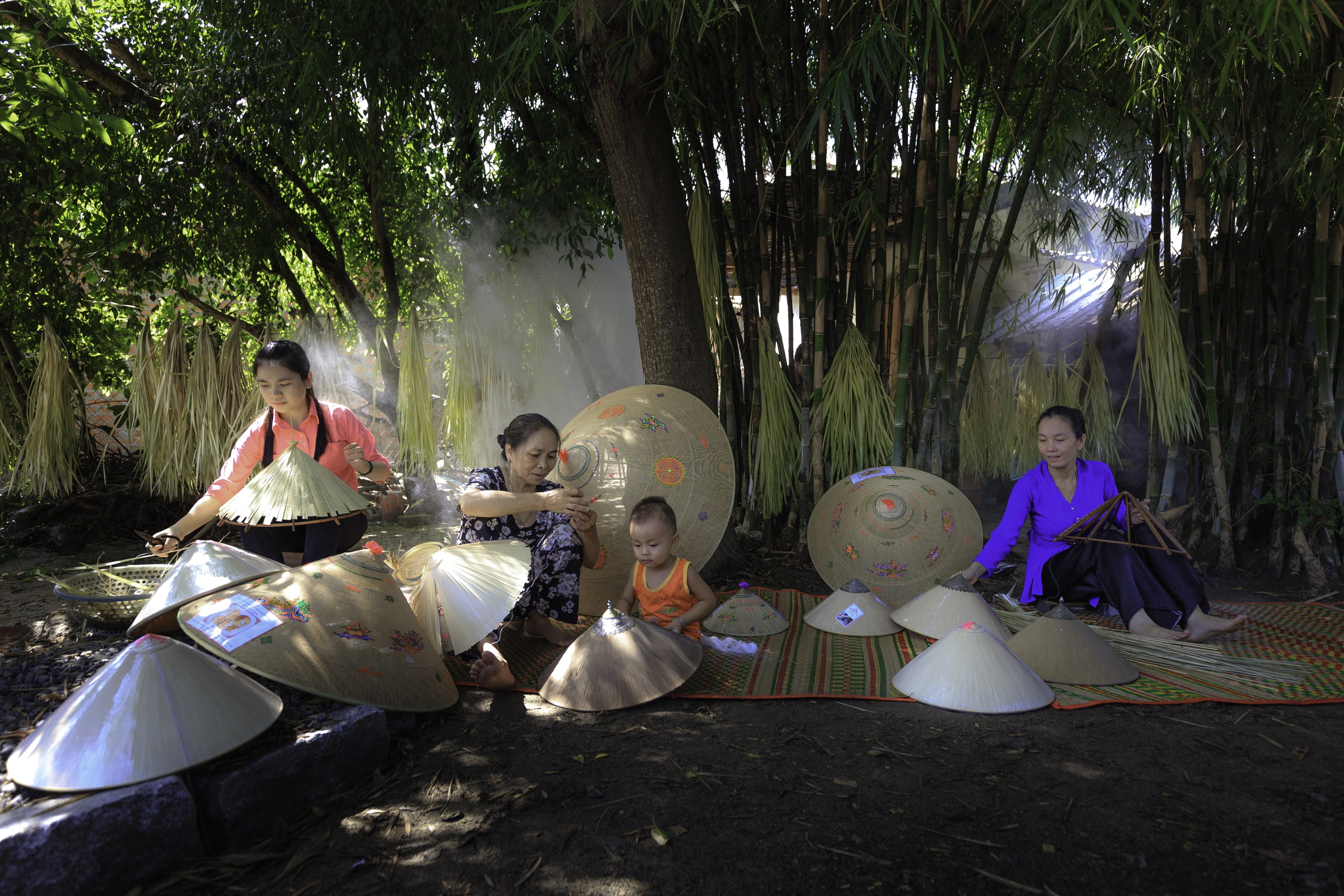 togetherness, trees, crafts, craft, women, plant, females, farmer, countryside, real people, childhood, land, bamboo tree, men, production, business, outdoors, HD Wallpaper
