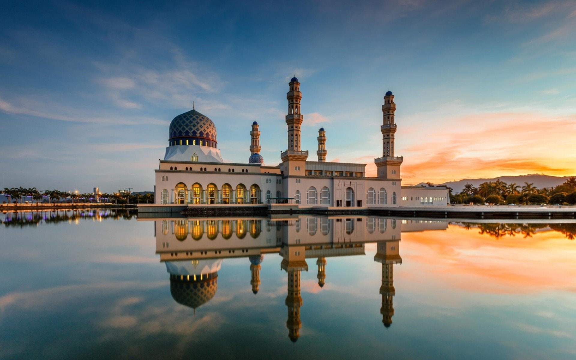 1080P, Mosques, Kota Kinabalu City Mosque, HD Wallpaper