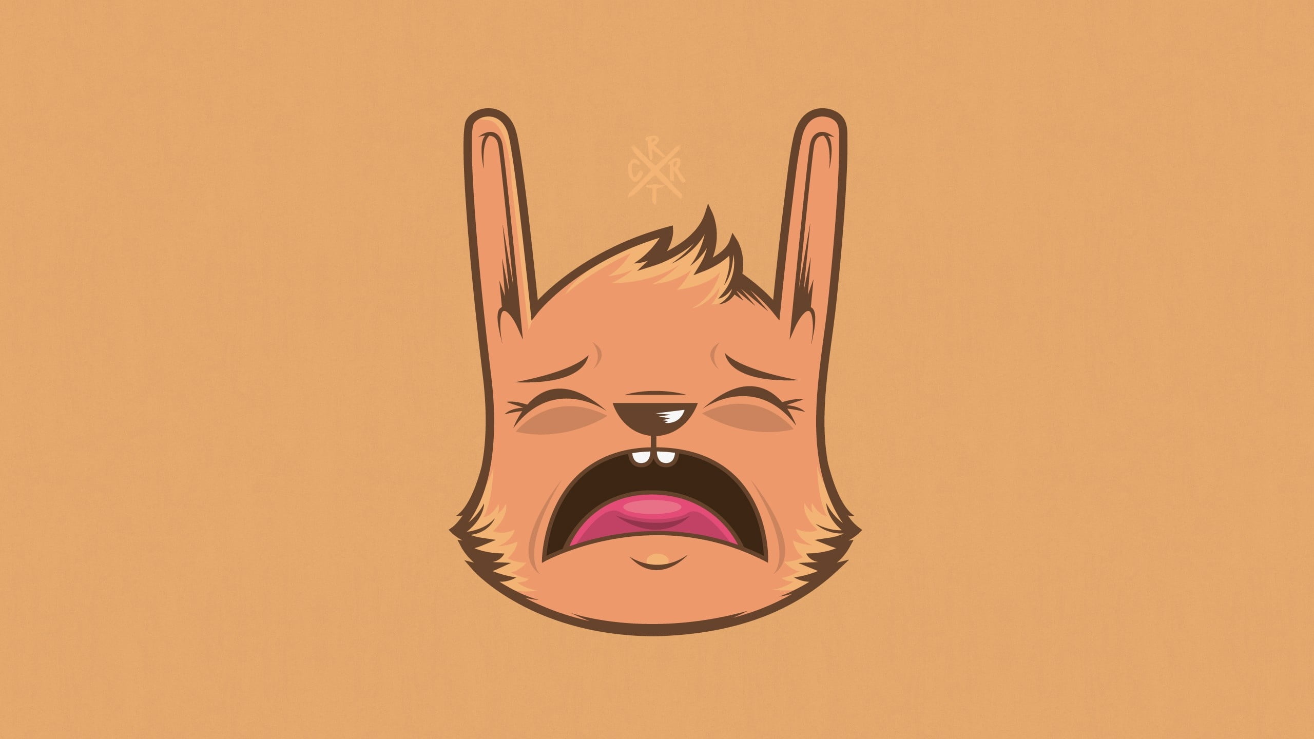 animal, cute, sign, emotions, glass - material, symbol, orange, electricity, rabbit, design, text, illustration, paper, fun, representation, pets, figure, HD Wallpaper