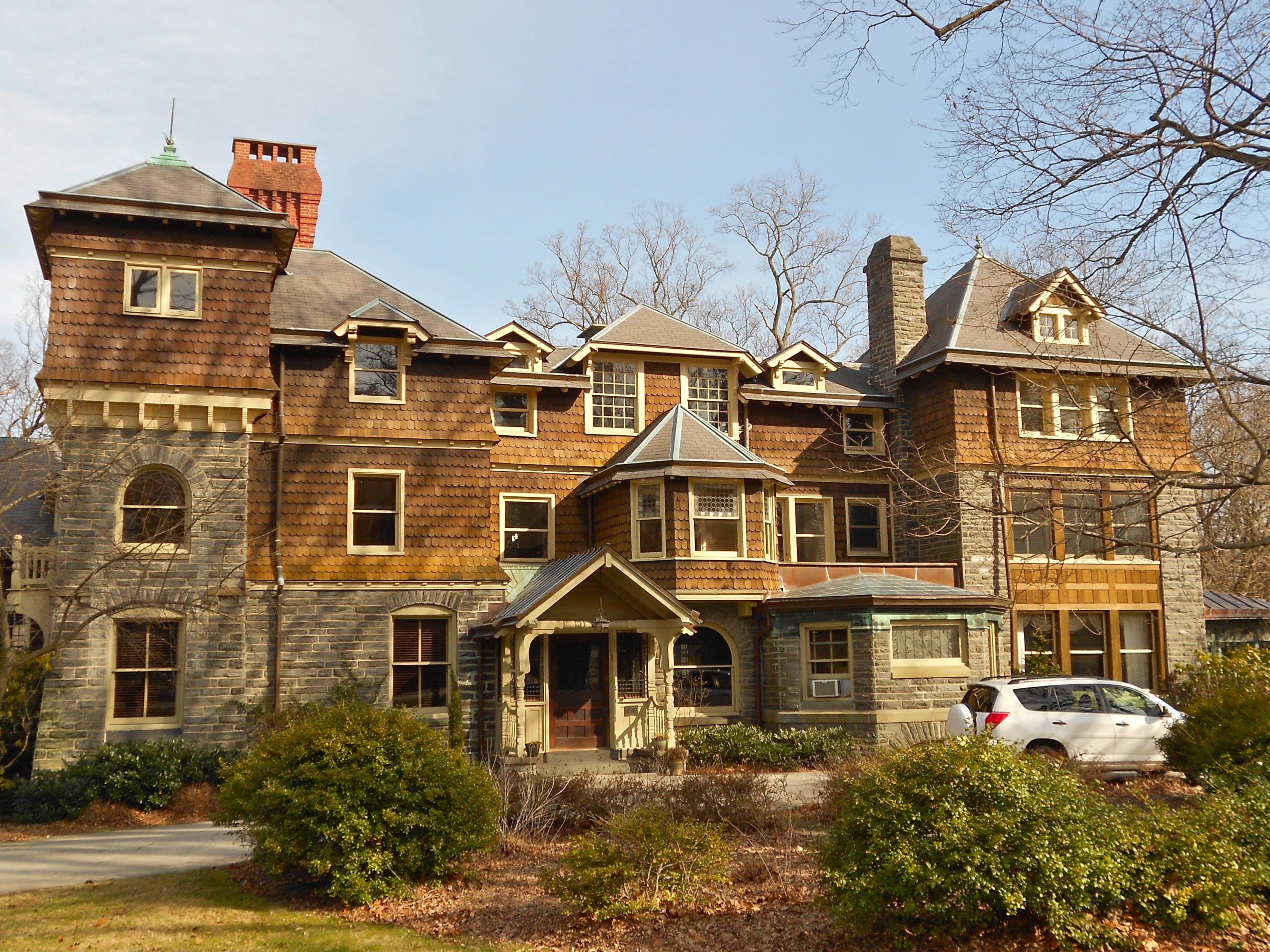 mansion, nature, house, landmark, land vehicle, luxury, transportation, outdoors, 4K, city, residential building, no people, Pennsylvania, plants, outside, HD Wallpaper
